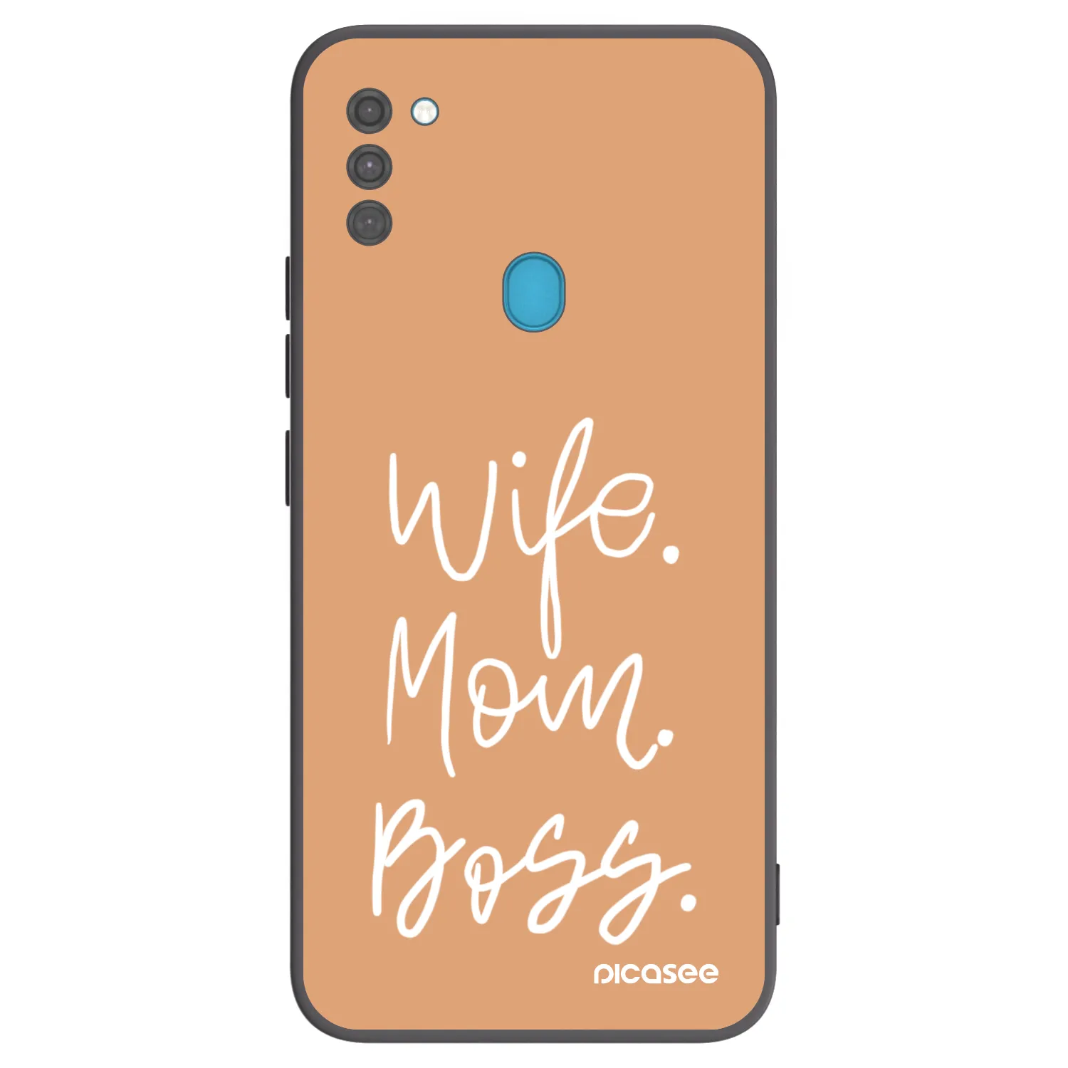 Picasee silikonowe czarne etui na Samsung Galaxy M11 - Boss Mama