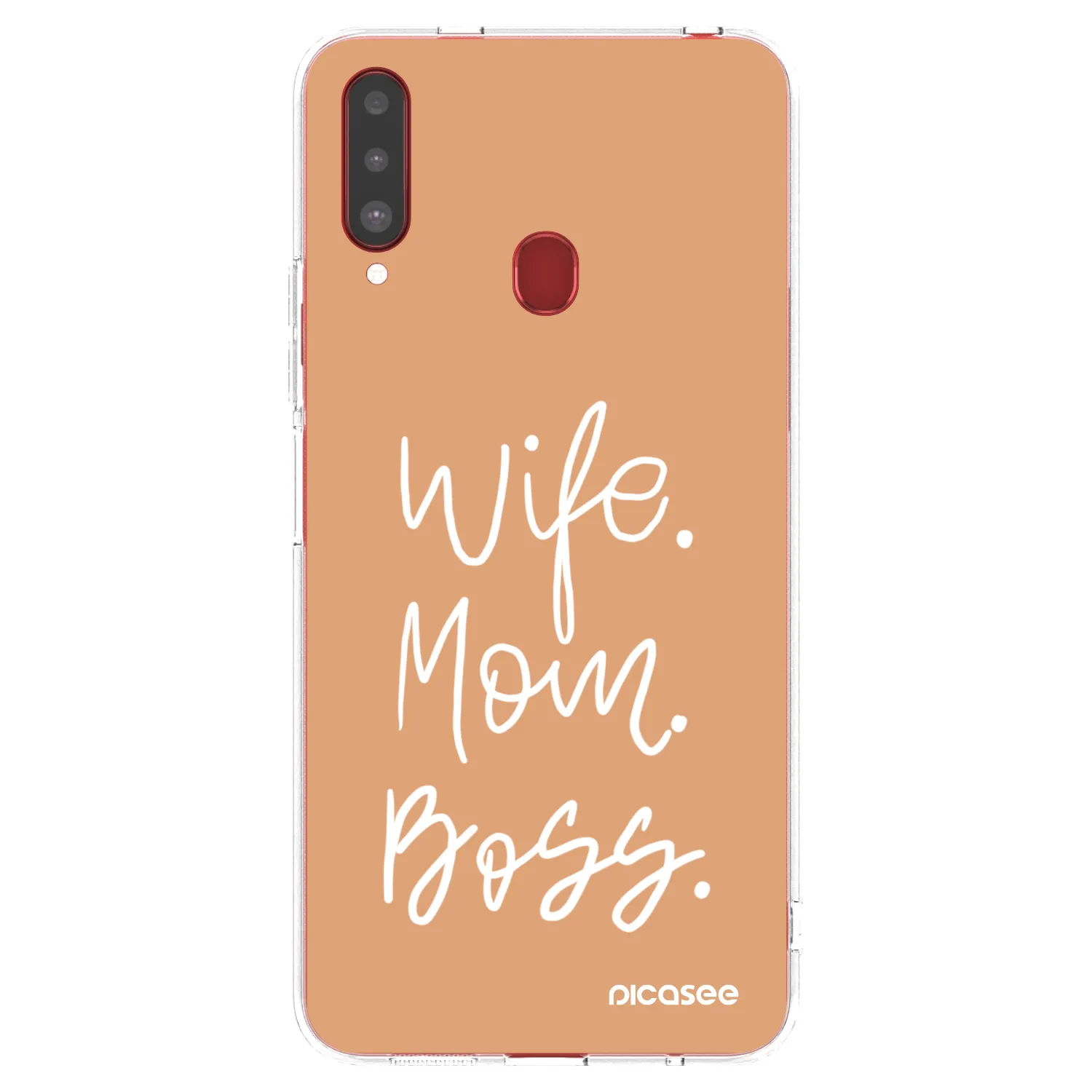 Picasee silikonowe przeźroczyste etui na Samsung Galaxy A20s - Boss Mama