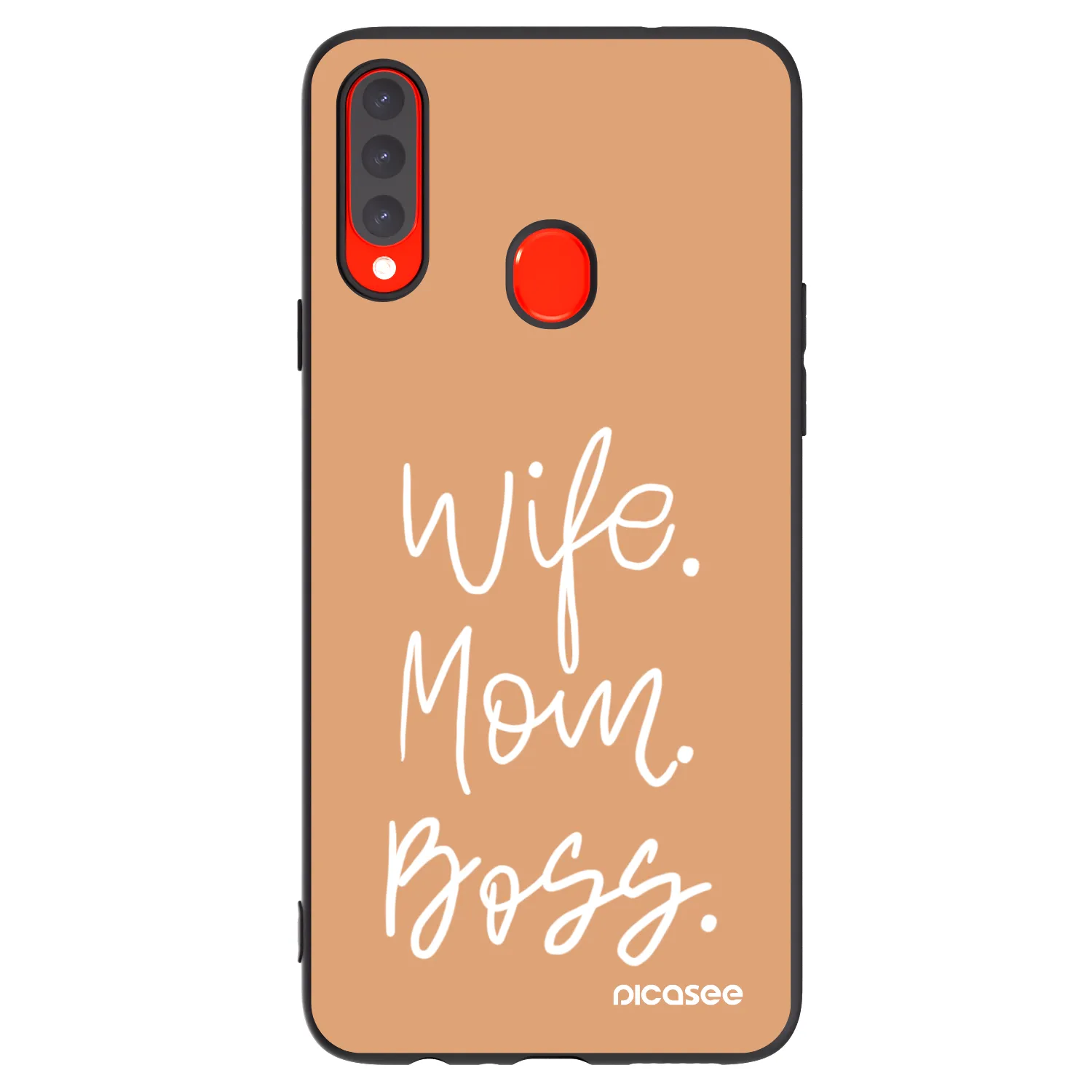 Picasee silikonowe czarne etui na Samsung Galaxy A20s - Boss Mama