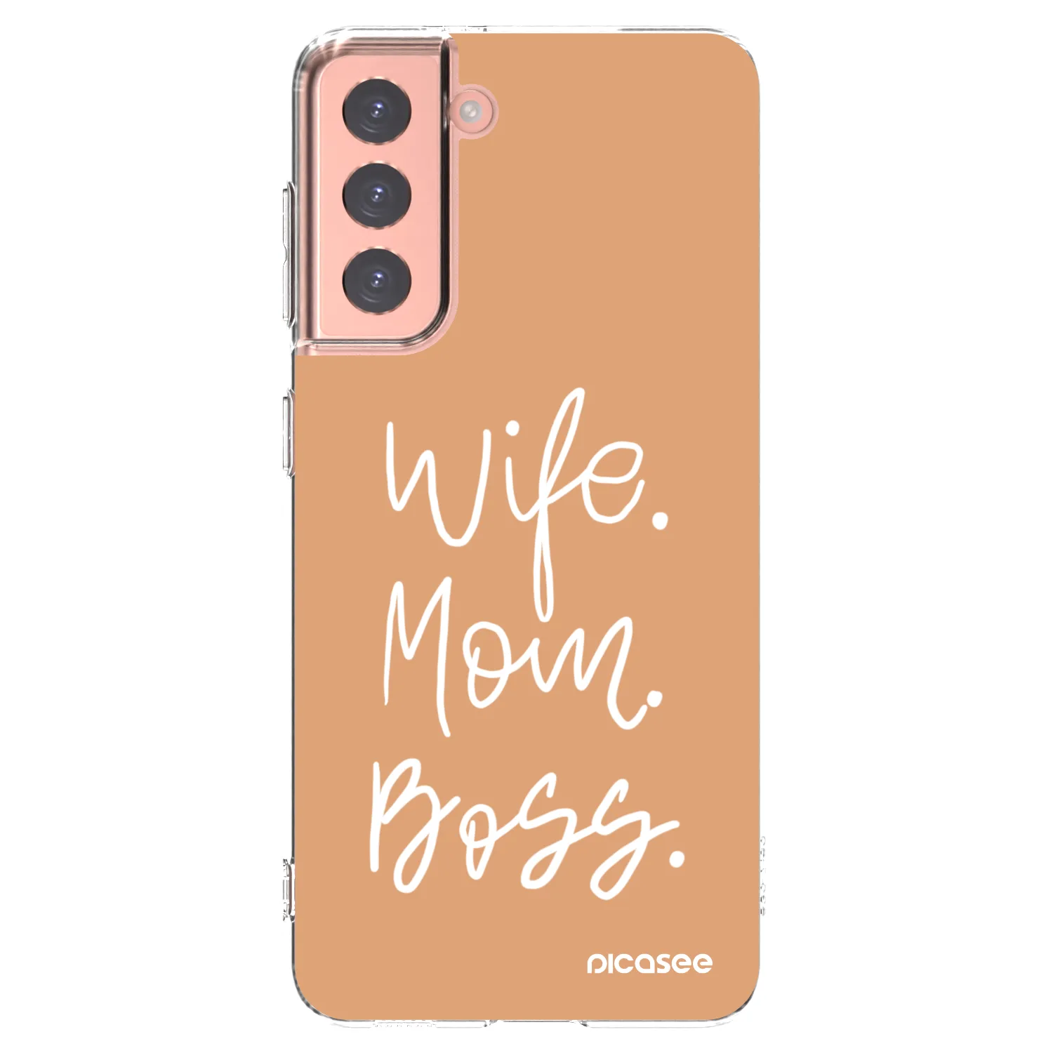 Picasee silikonowe przeźroczyste etui na Samsung Galaxy S21 5G G991B - Boss Mama