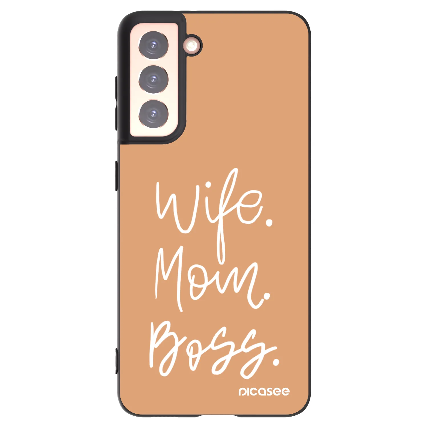 Picasee silikonowe czarne etui na Samsung Galaxy S21 5G G991B - Boss Mama
