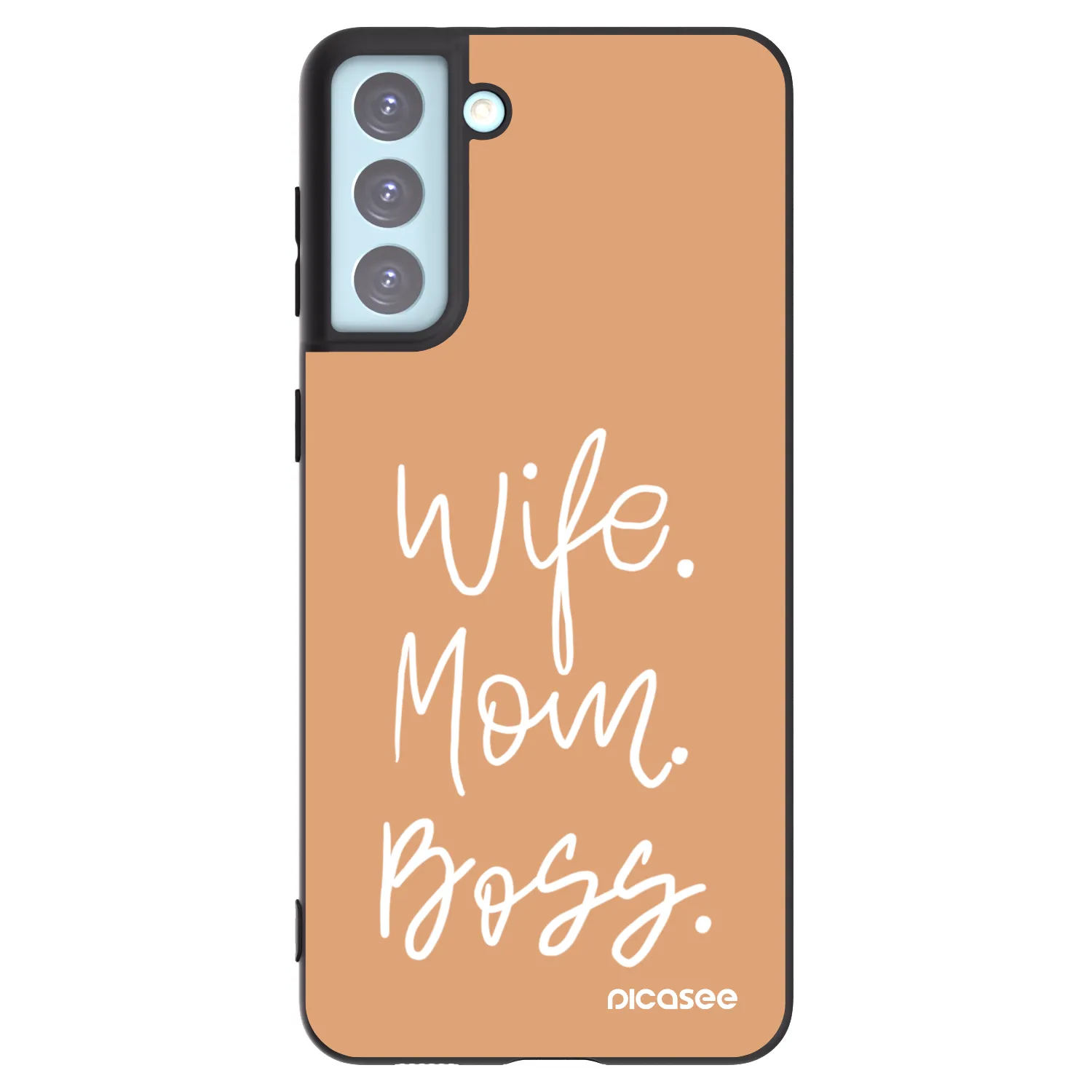 Picasee silikonowe czarne etui na Samsung Galaxy S21+ 5G G996F - Boss Mama