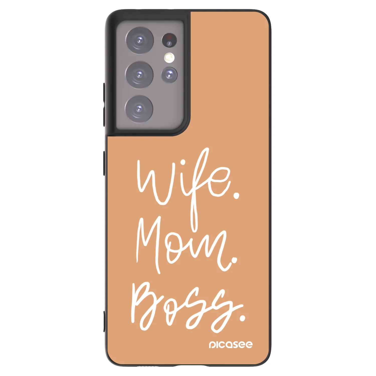 Picasee silikonowe czarne etui na Samsung Galaxy S21 Ultra 5G G998B - Boss Mama