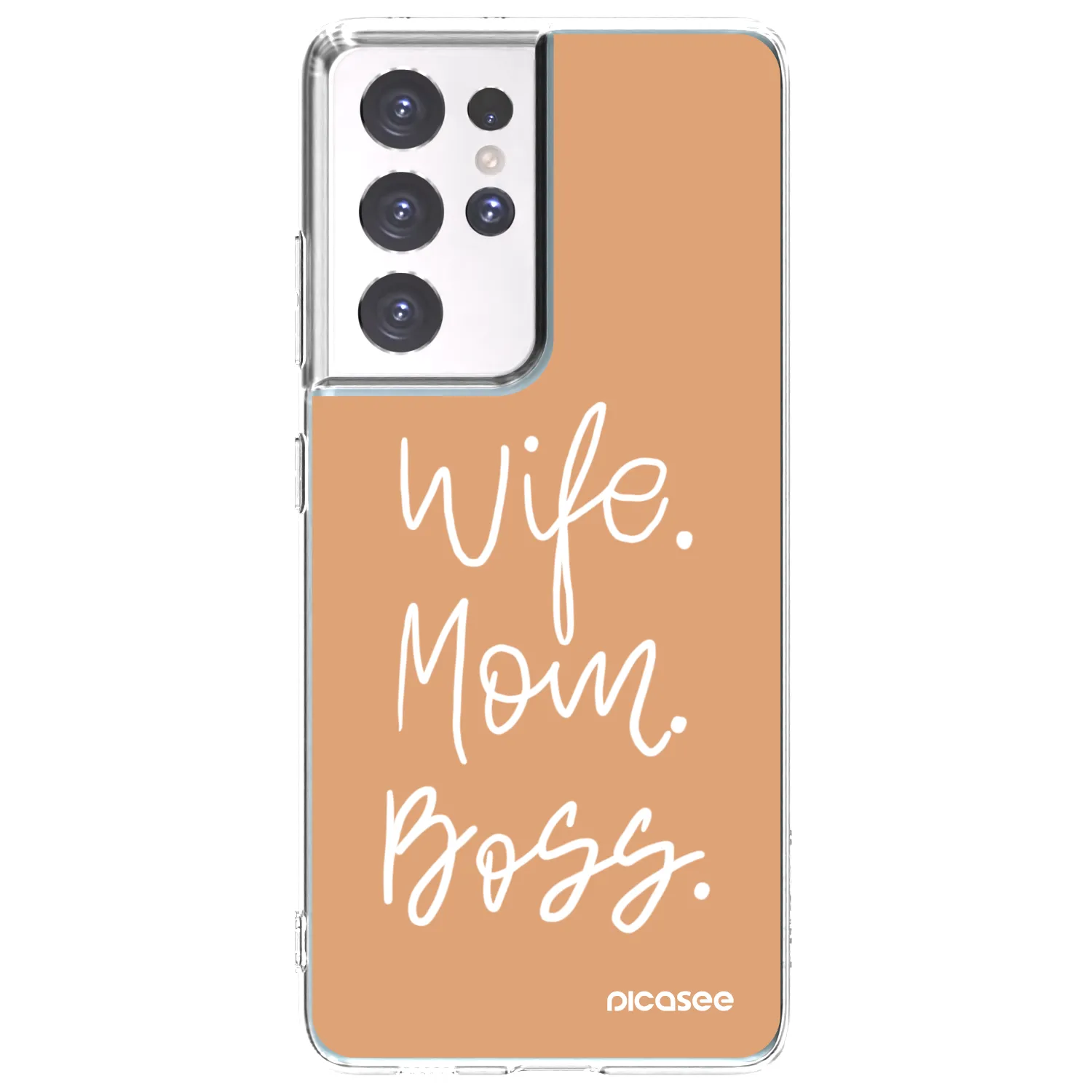 Picasee silikonowe przeźroczyste etui na Samsung Galaxy S21 Ultra 5G G998B - Boss Mama