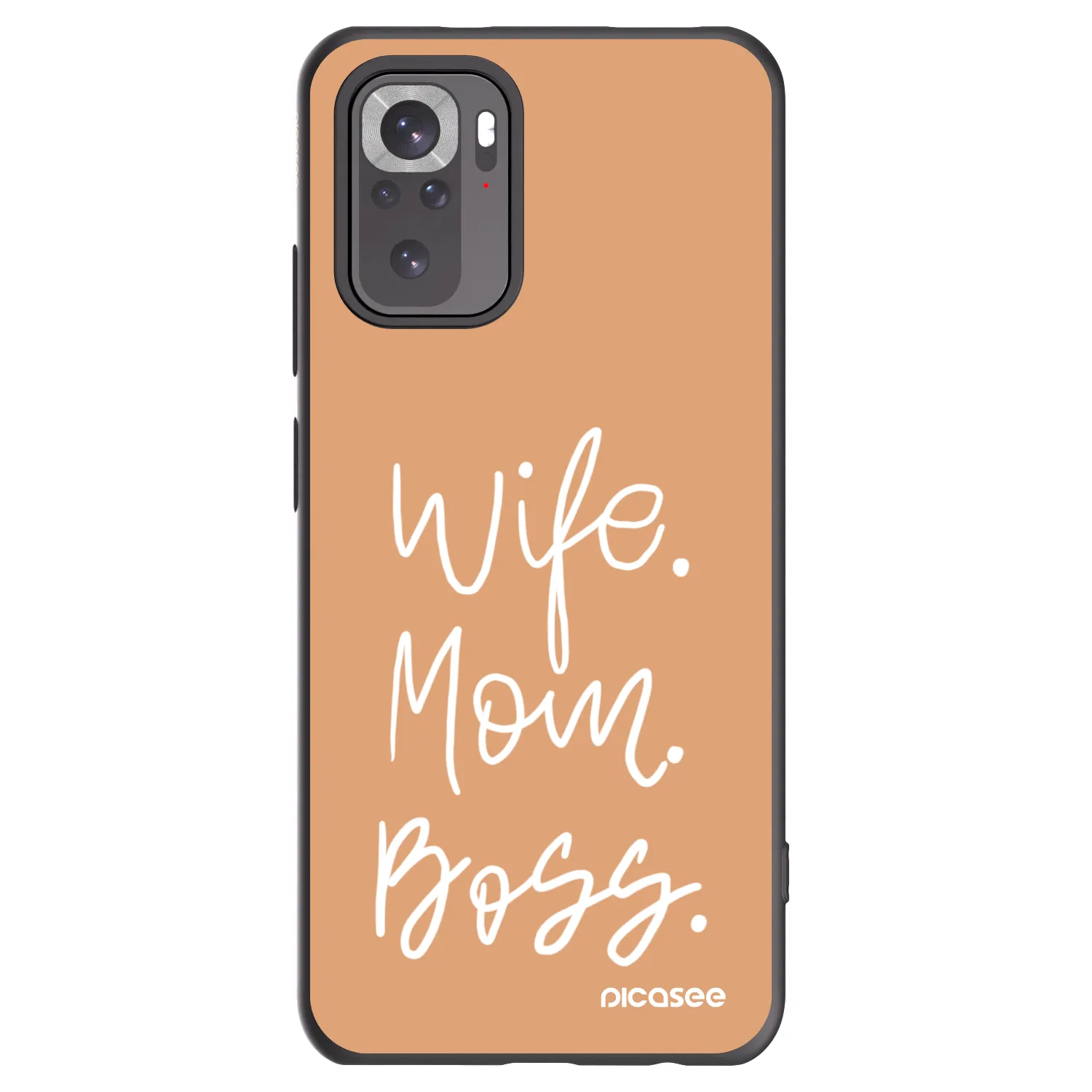 Picasee silikonowe czarne etui na Xiaomi Redmi Note 10 - Boss Mama