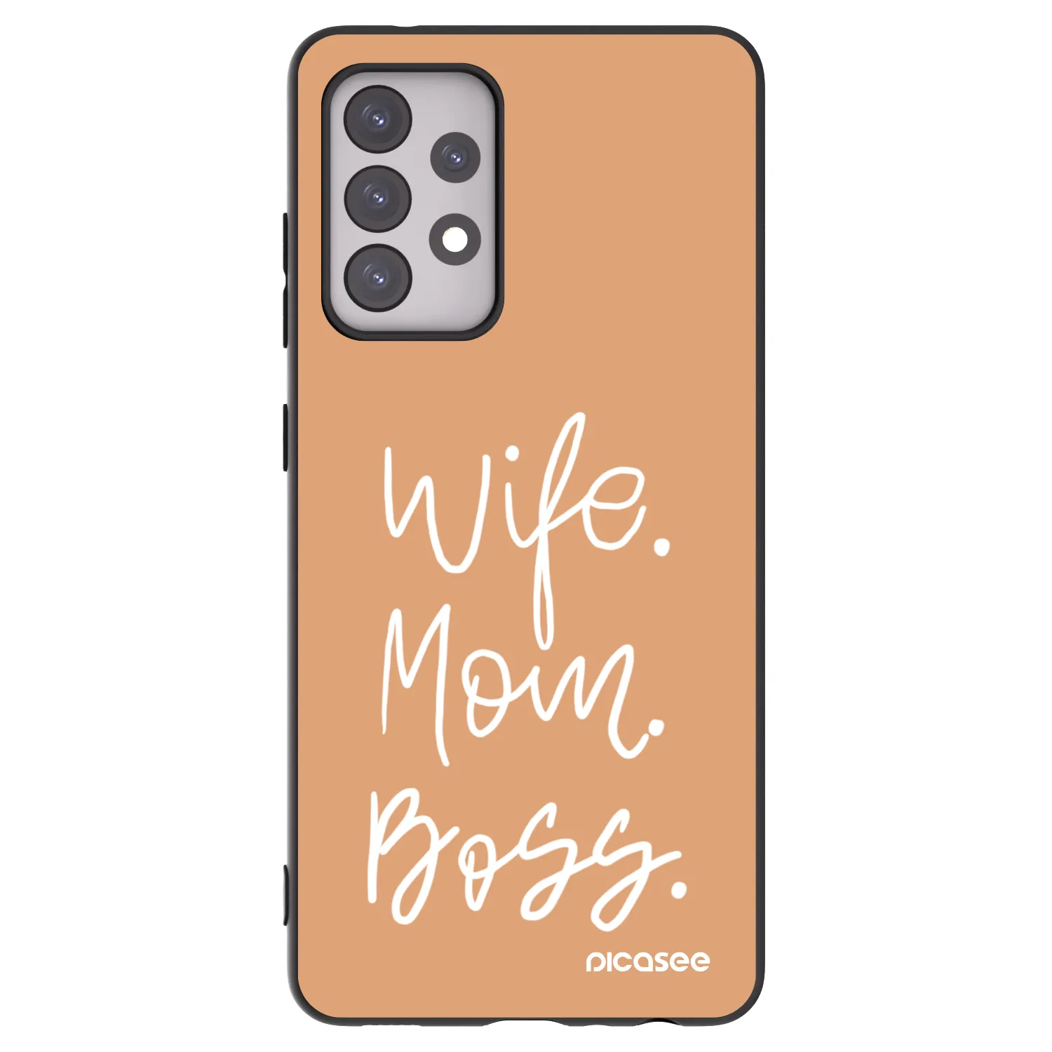 Picasee silikonowe czarne etui na Samsung Galaxy A52 5G A525F - Boss Mama