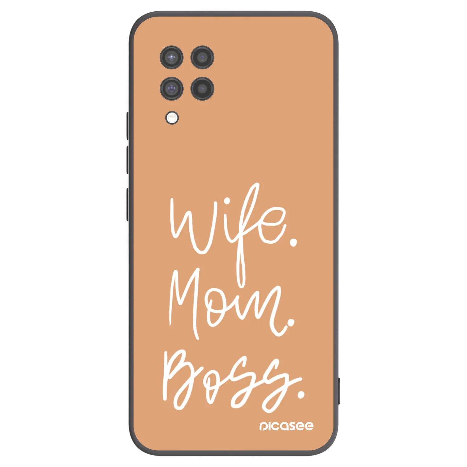 Picasee silikonowe czarne etui na Samsung Galaxy A42 A426B - Boss Mama