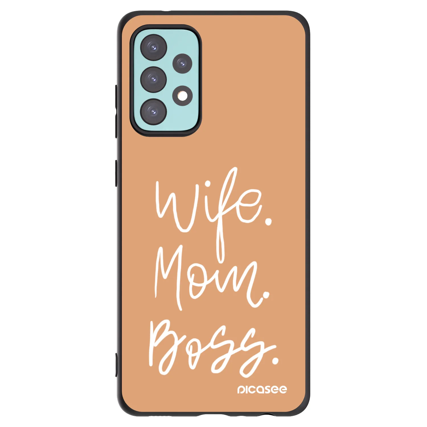 Picasee silikonowe czarne etui na Samsung Galaxy A72 A725F - Boss Mama