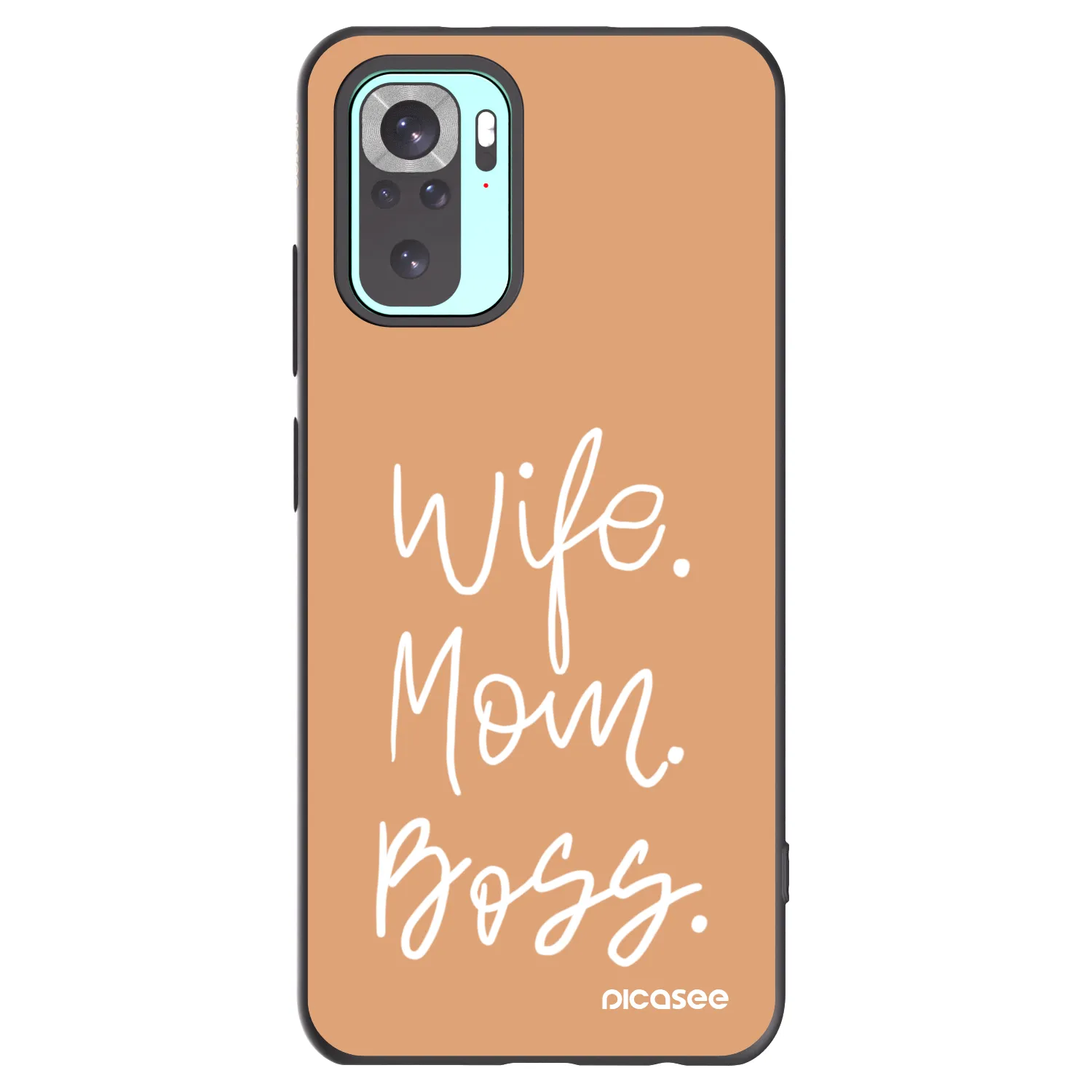 Picasee silikonowe czarne etui na Xiaomi Redmi Note 10 Pro - Boss Mama