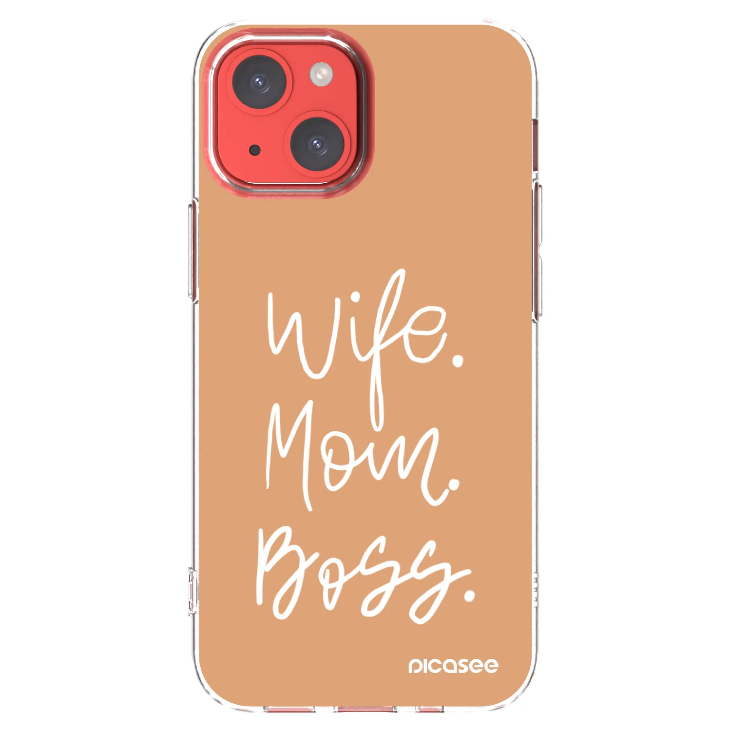 Picasee silikonowe przeźroczyste etui na Apple iPhone 13 mini - Boss Mama