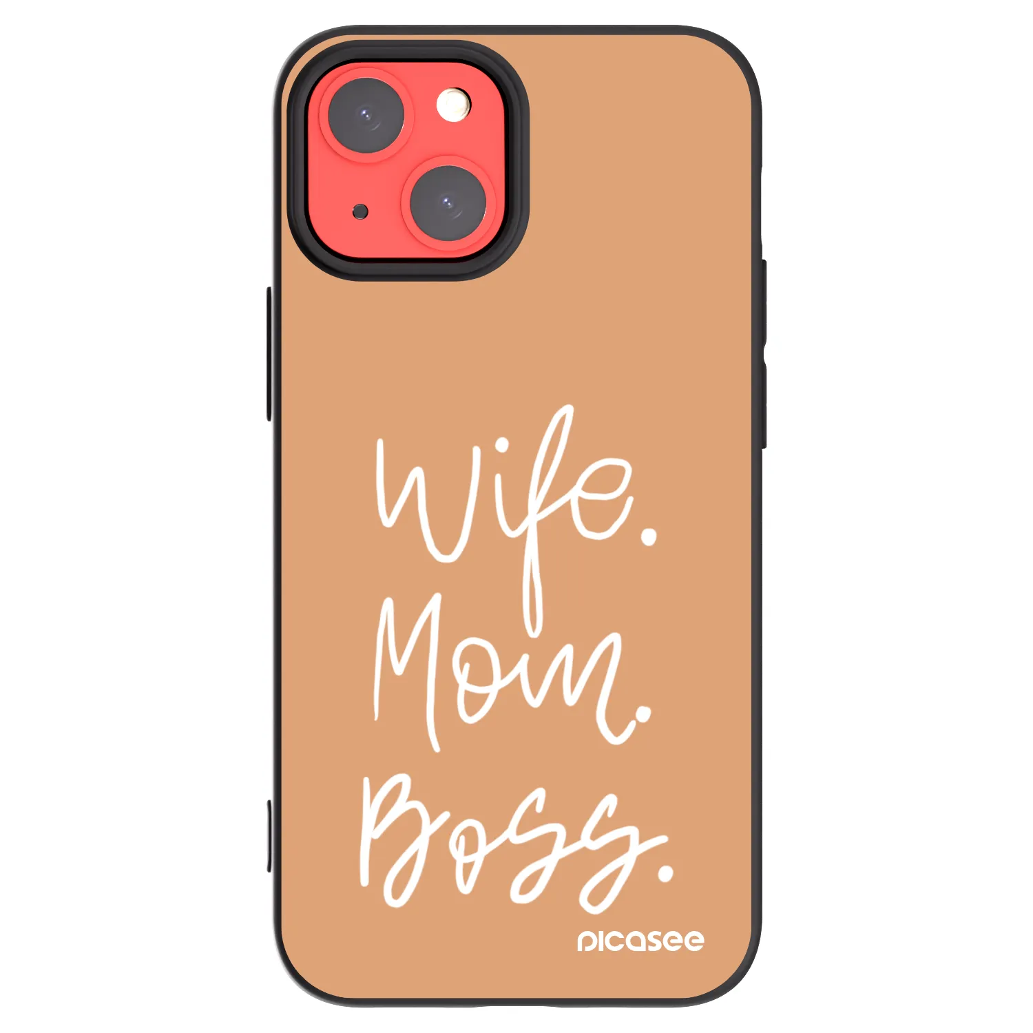 Picasee silikonowe czarne etui na Apple iPhone 13 mini - Boss Mama