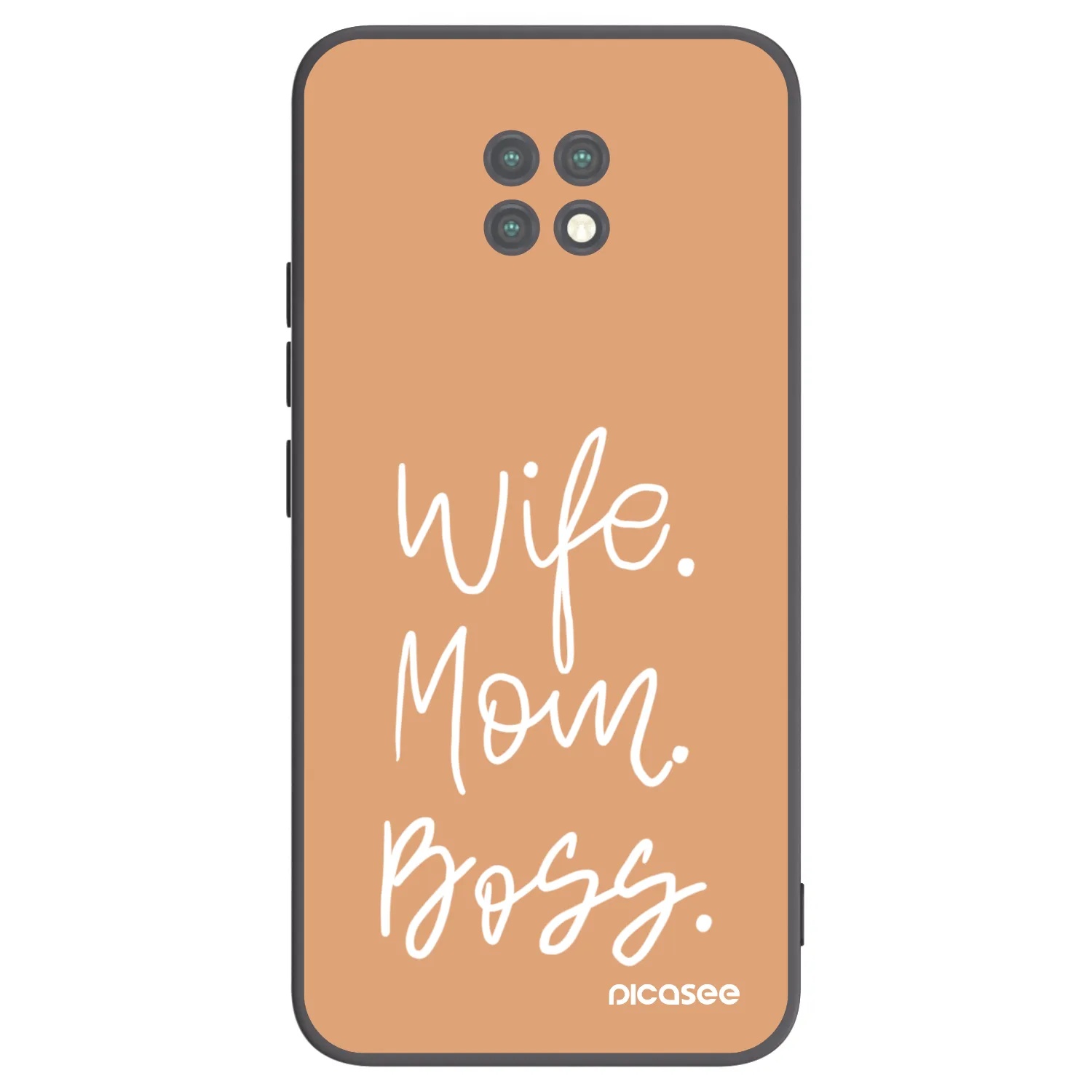 Picasee silikonowe czarne etui na Xiaomi Redmi Note 9T - Boss Mama