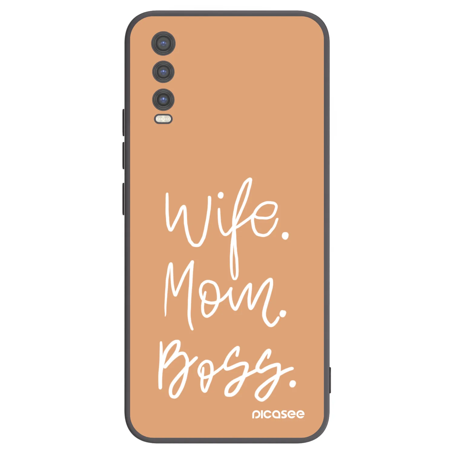 Picasee silikonowe czarne etui na Vivo Y20s - Boss Mama