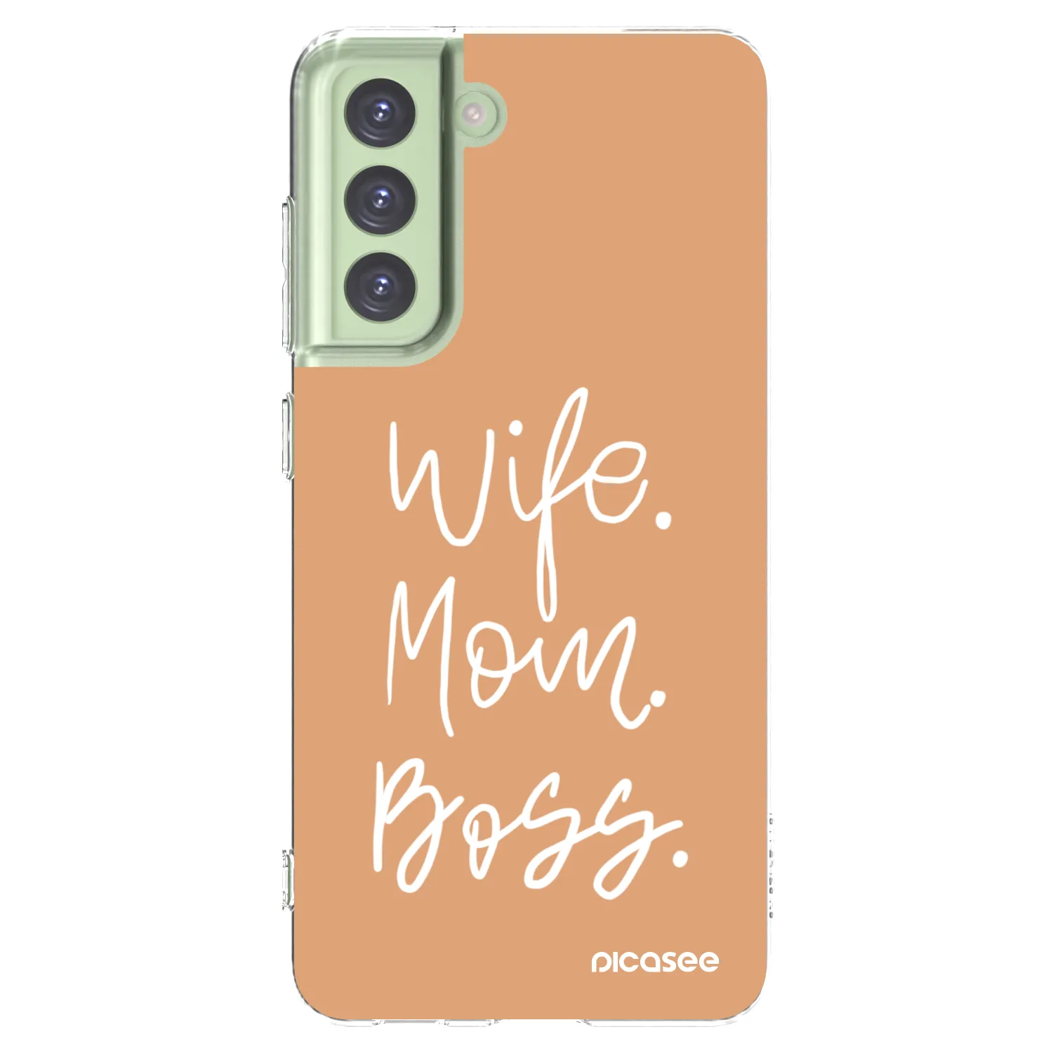 Picasee silikonowe przeźroczyste etui na Samsung Galaxy S21 FE 5G - Boss Mama