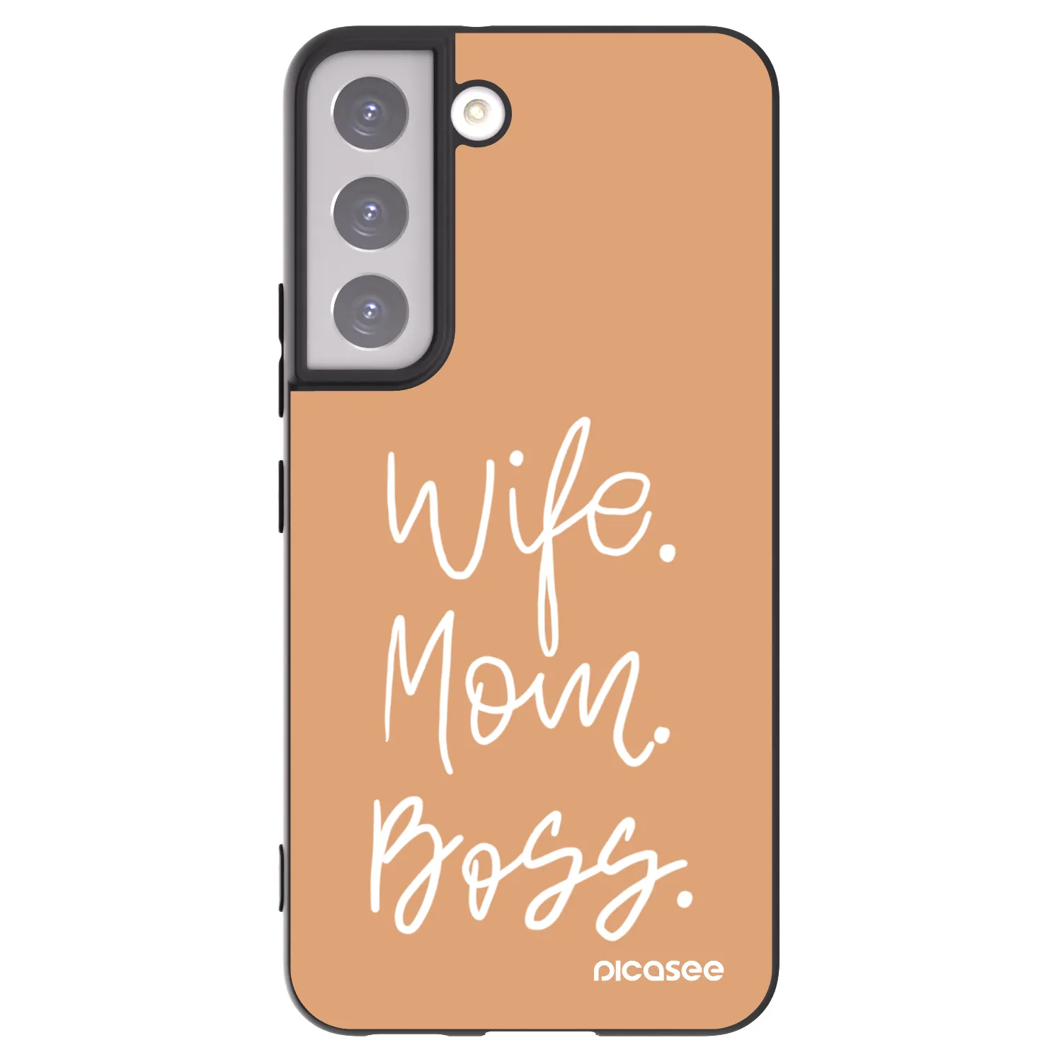 Picasee silikonowe czarne etui na Samsung Galaxy S22 5G - Boss Mama