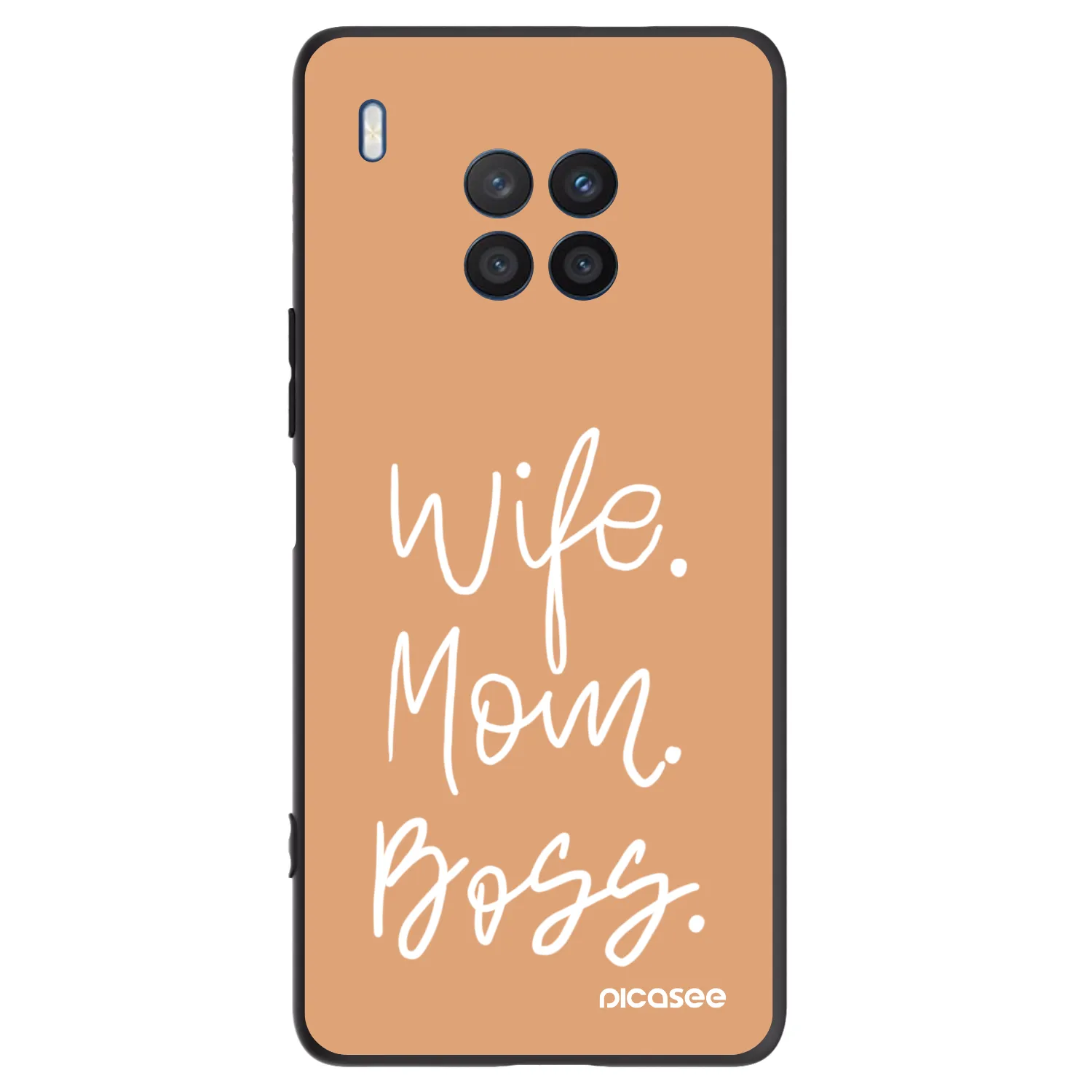 Picasee silikonowe czarne etui na Honor 50 Lite - Boss Mama