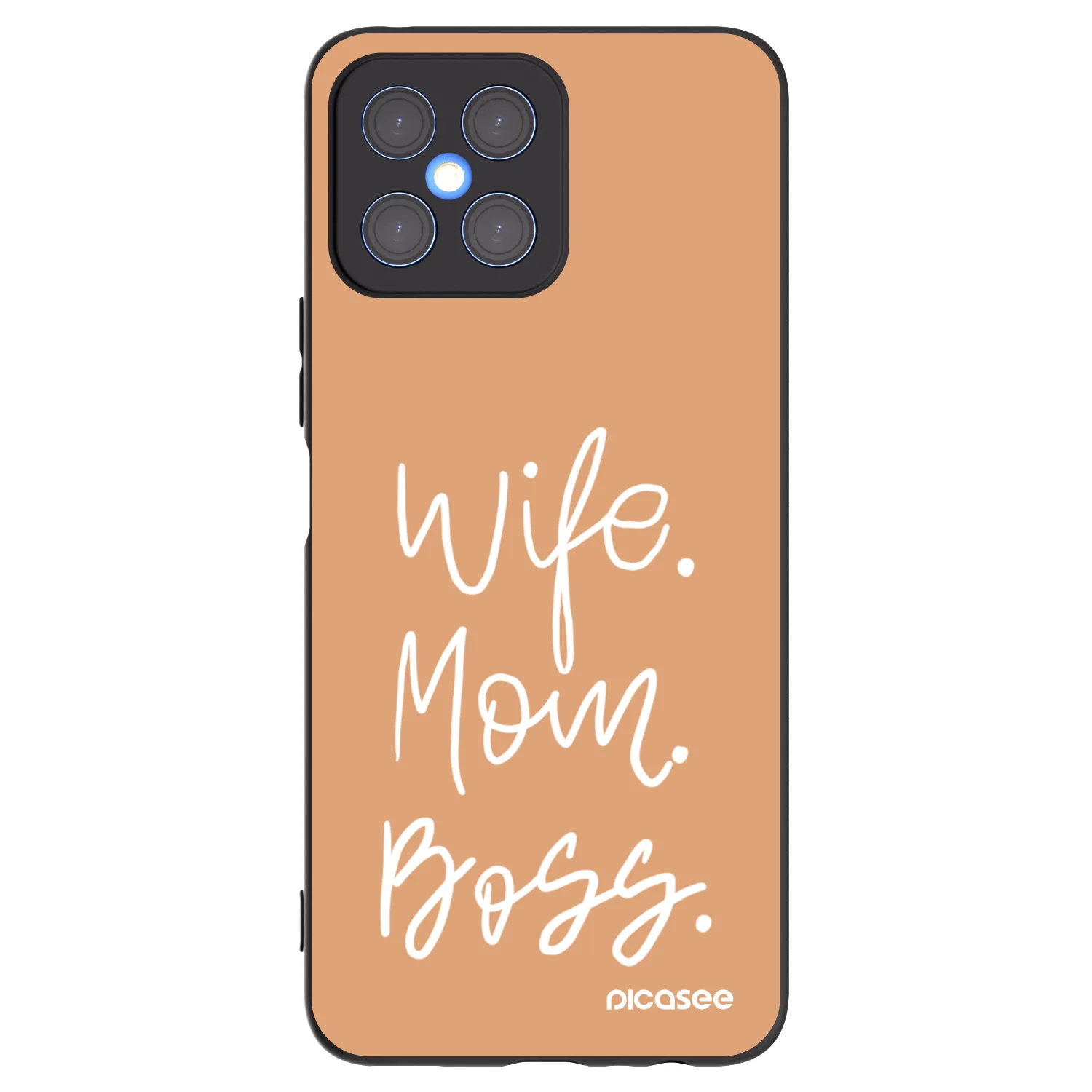 Picasee silikonowe czarne etui na Honor X8 4G - Boss Mama