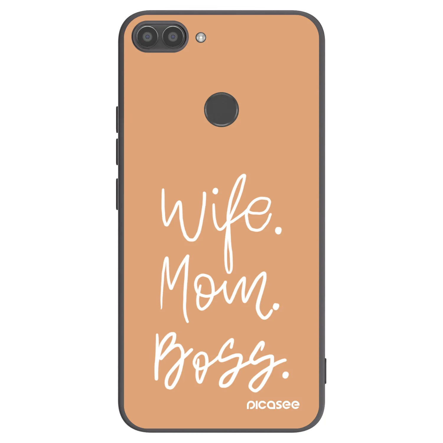 Picasee silikonowe czarne etui na Huawei P Smart - Boss Mama
