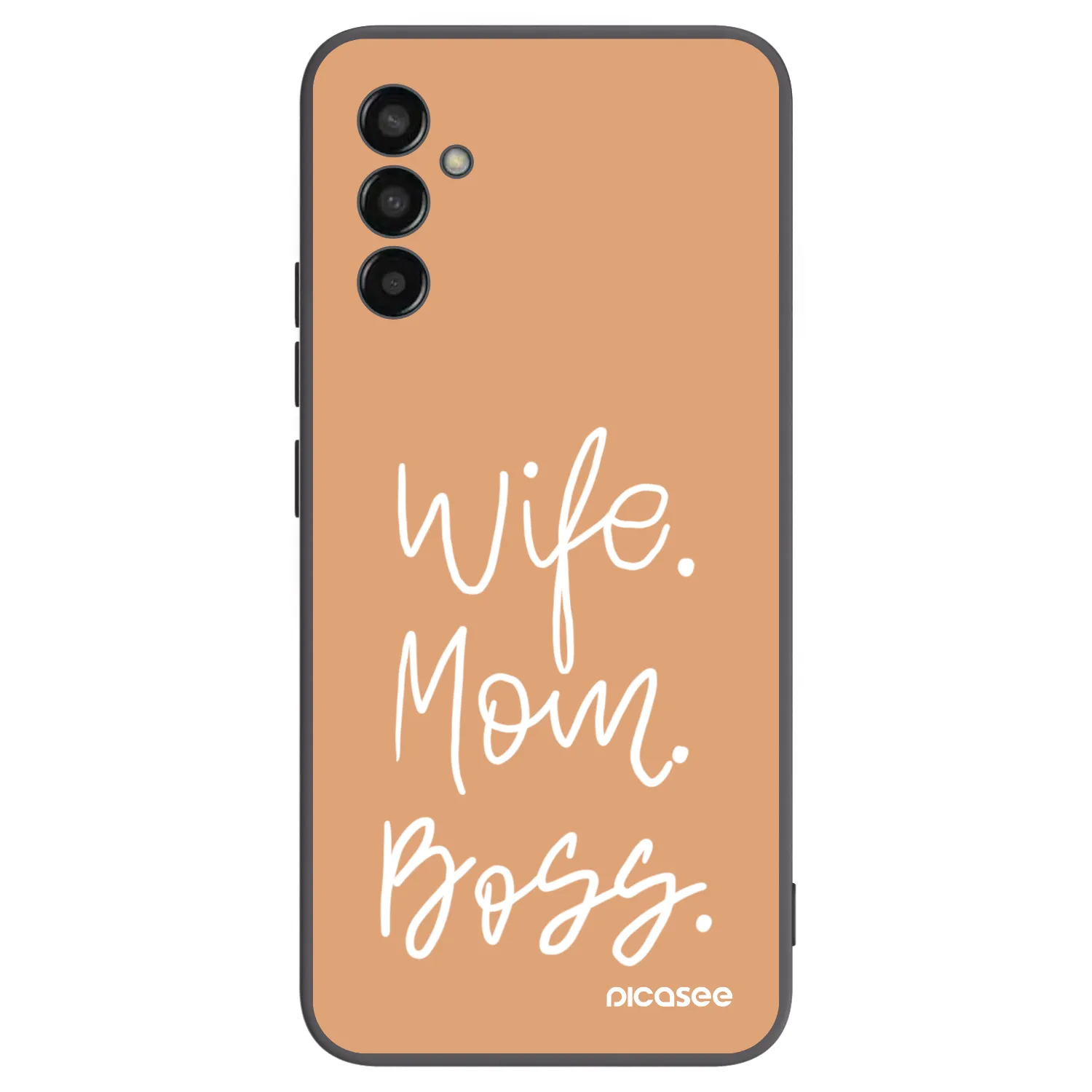 Picasee silikonowe czarne etui na Samsung Galaxy M13 M135F - Boss Mama