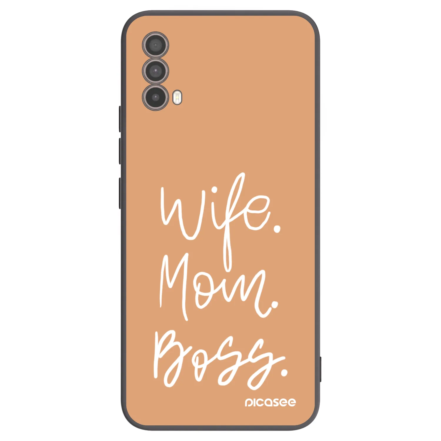 Picasee silikonowe czarne etui na Motorola Moto E40 - Boss Mama