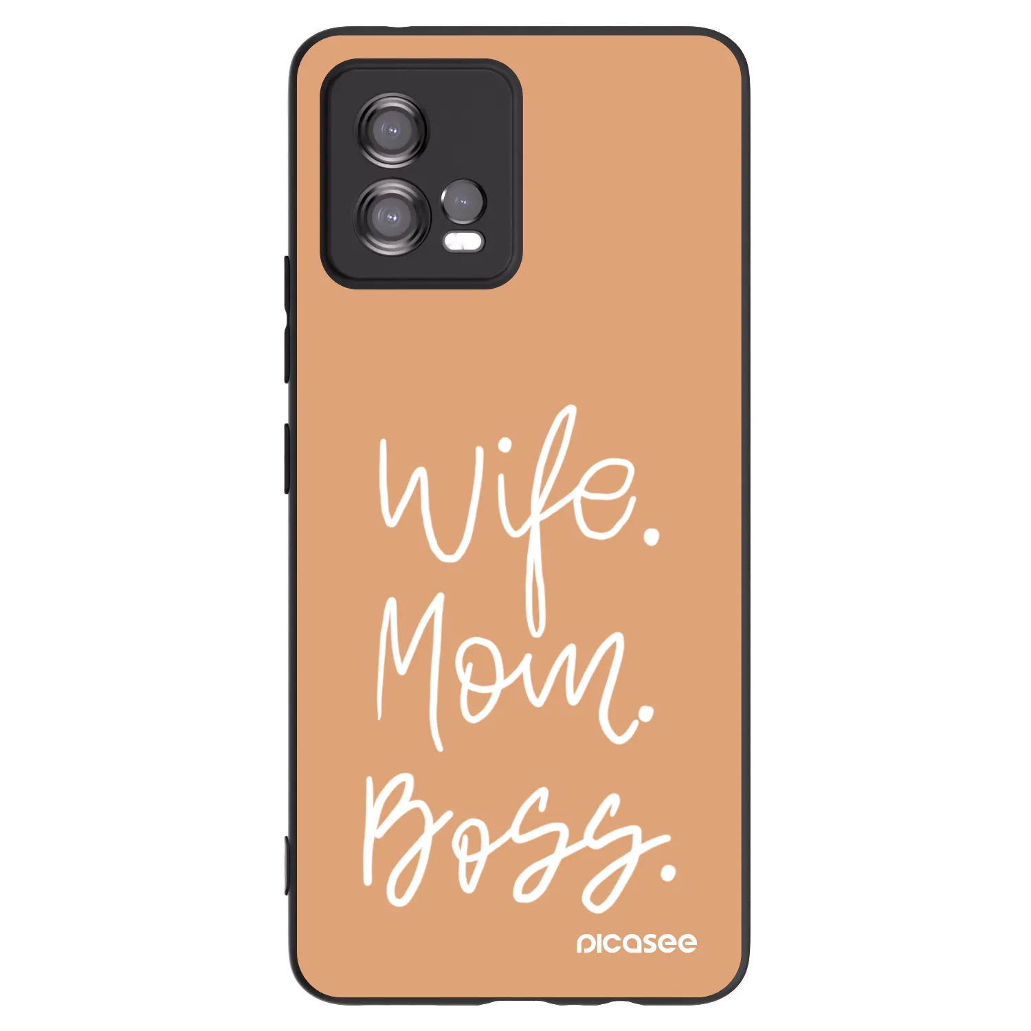Picasee silikonowe czarne etui na Motorola Moto G72 - Boss Mama