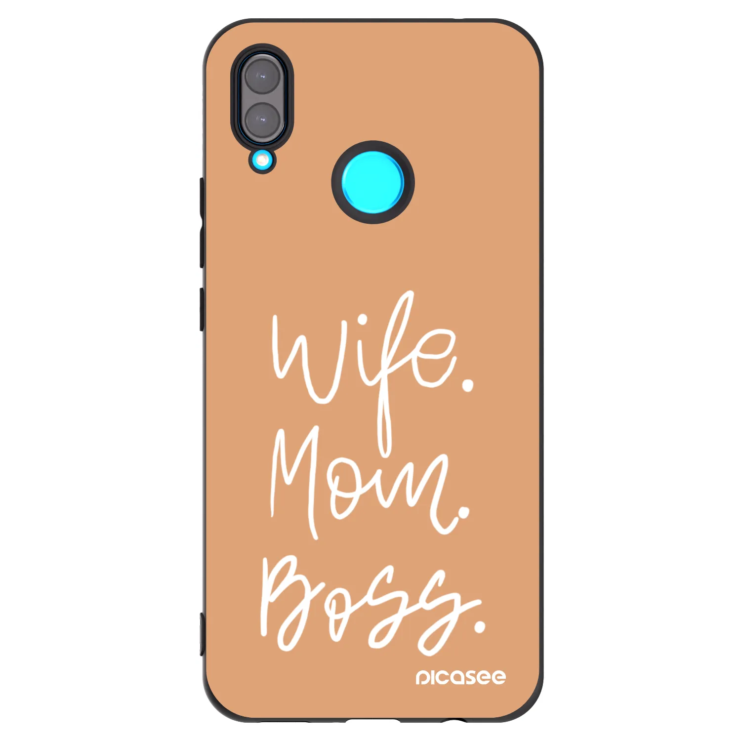 Picasee silikonowe czarne etui na Huawei Nova 3 - Boss Mama