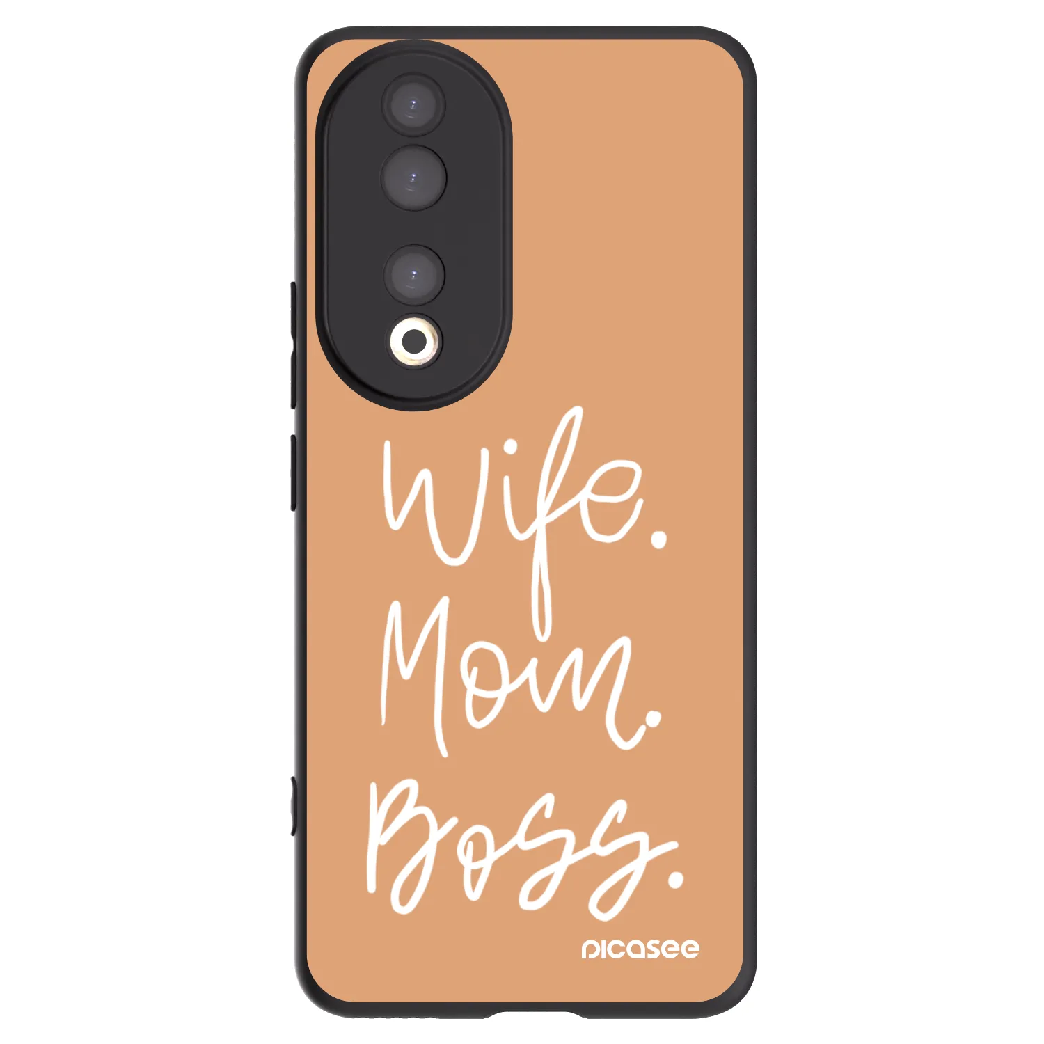 Picasee silikonowe czarne etui na Honor 90 5G - Boss Mama