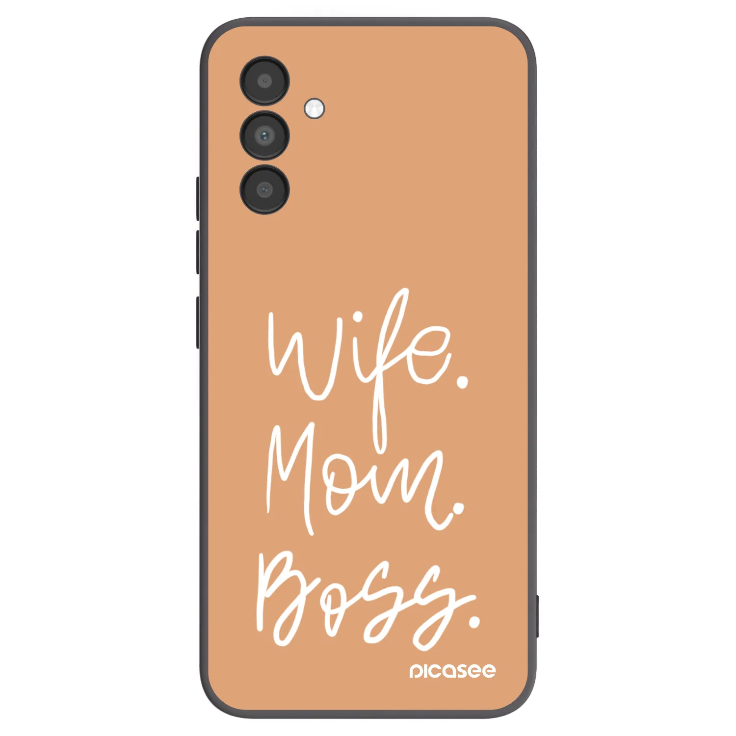 Picasee silikonowe czarne etui na Samsung Galaxy A04s A047F - Boss Mama