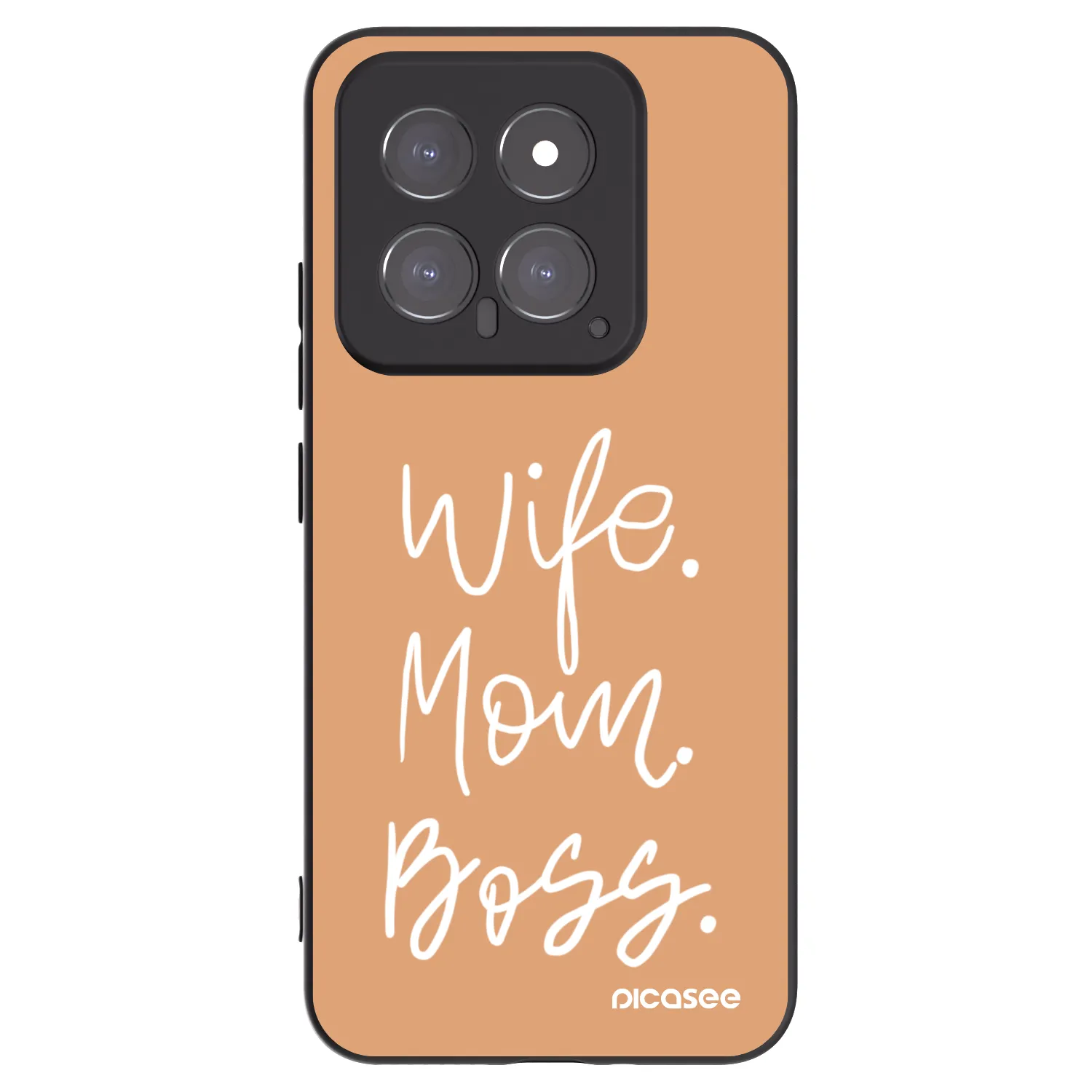 Picasee silikonowe czarne etui na Xiaomi 14 - Boss Mama