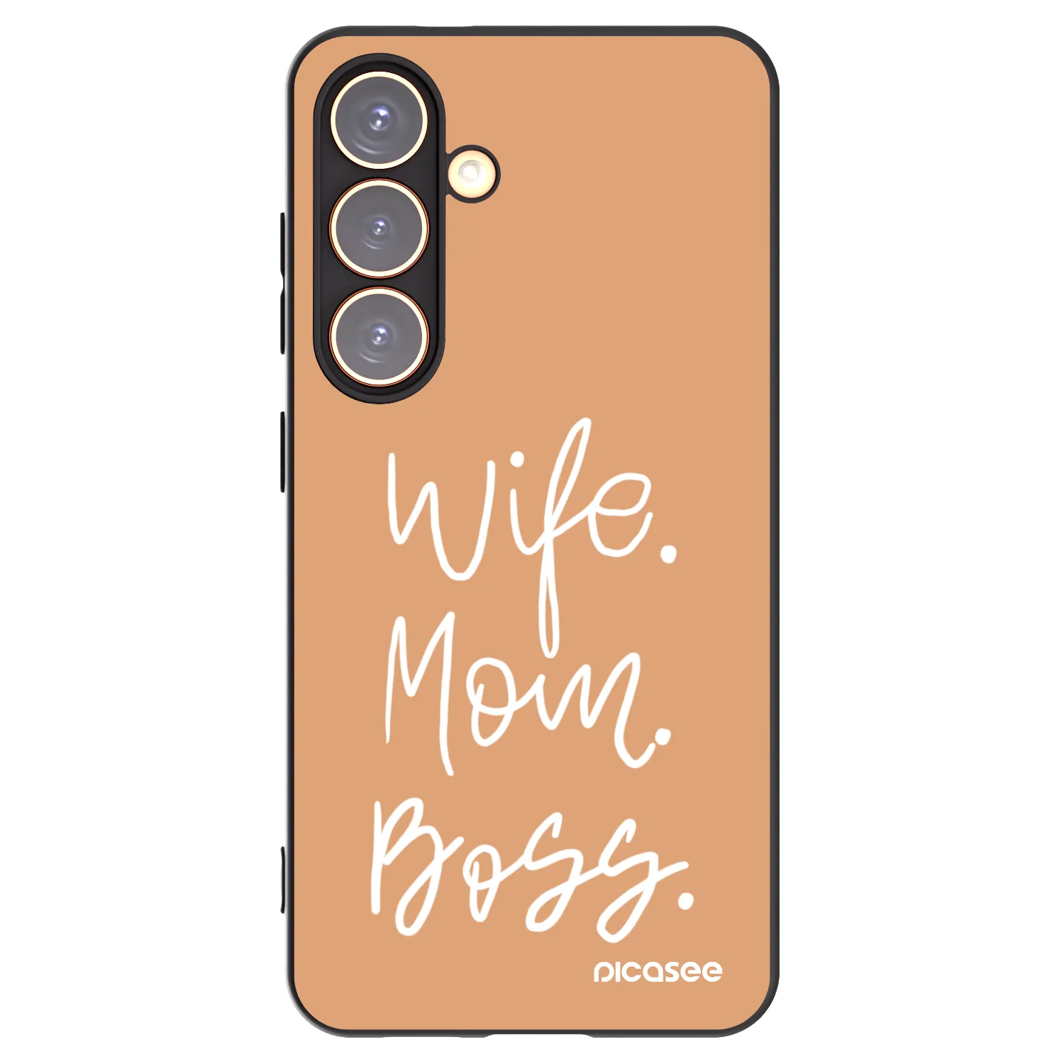 Picasee silikonowe czarne etui na Samsung Galaxy S24 S921B 5G - Boss Mama