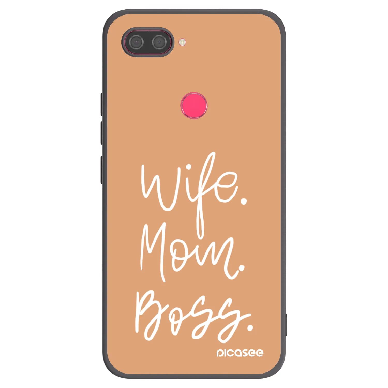 Picasee silikonowe czarne etui na Xiaomi Mi 8 Lite - Boss Mama
