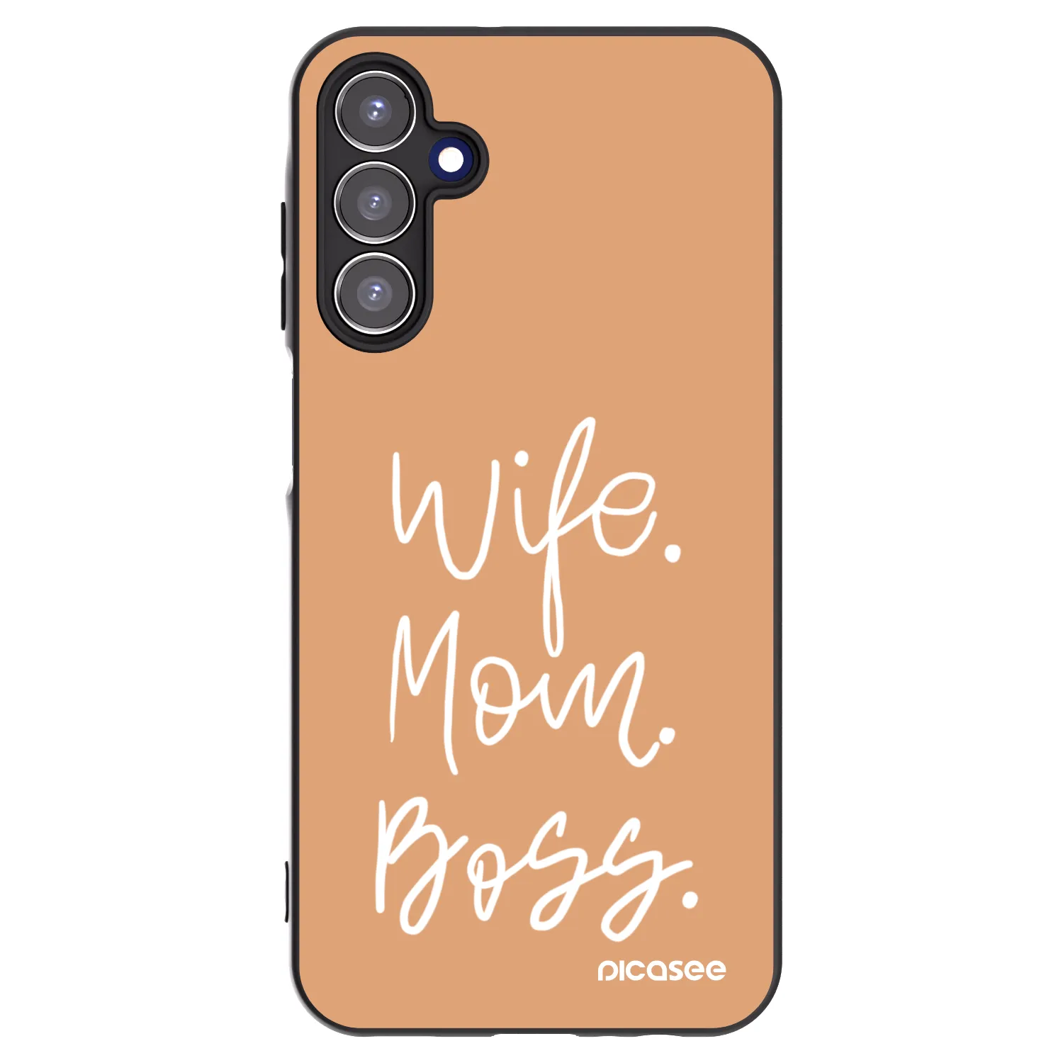 Picasee silikonowe czarne etui na Samsung Galaxy A15 A155F 4G - Boss Mama