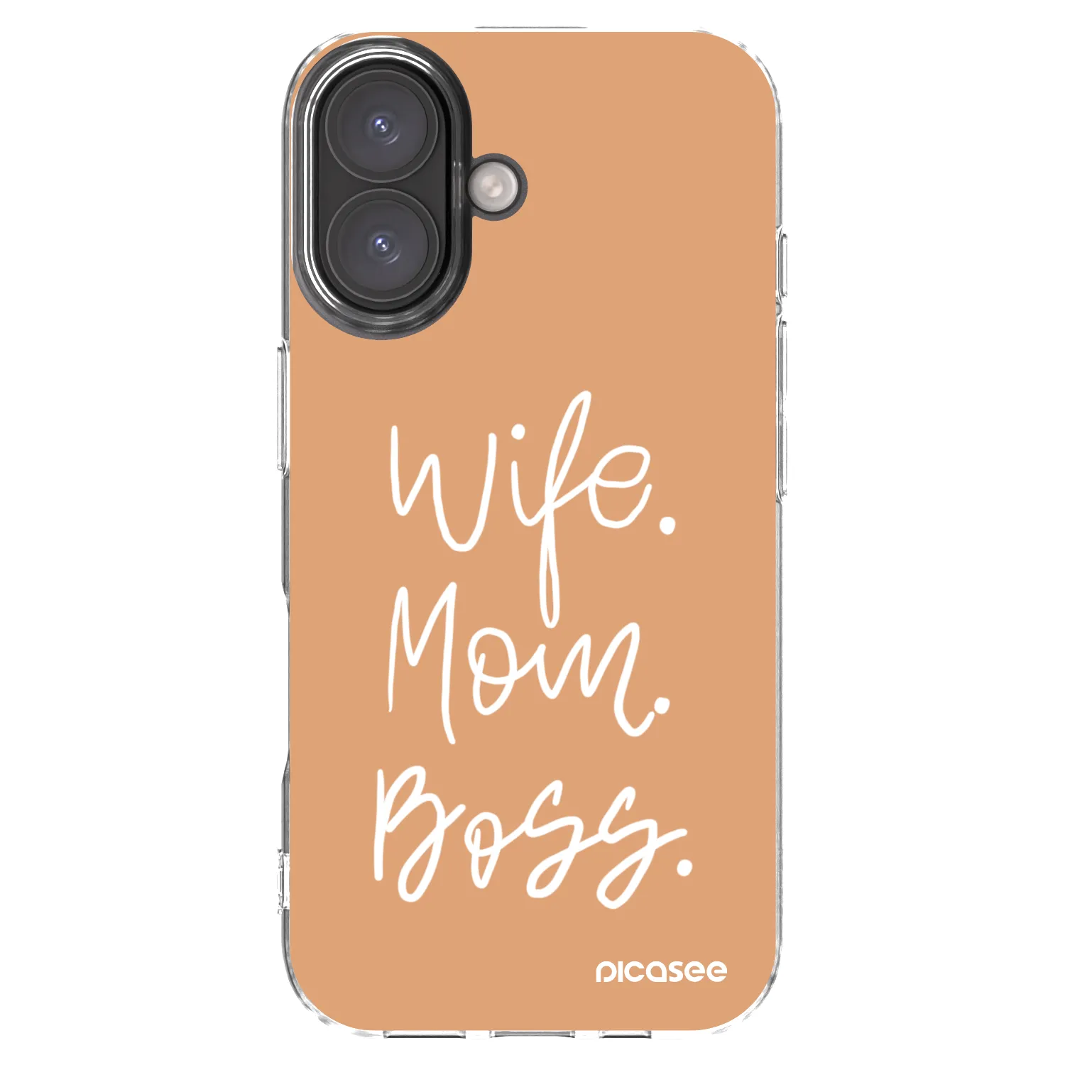 Picasee silikonowe przeźroczyste etui na Apple iPhone 16 - Boss Mama