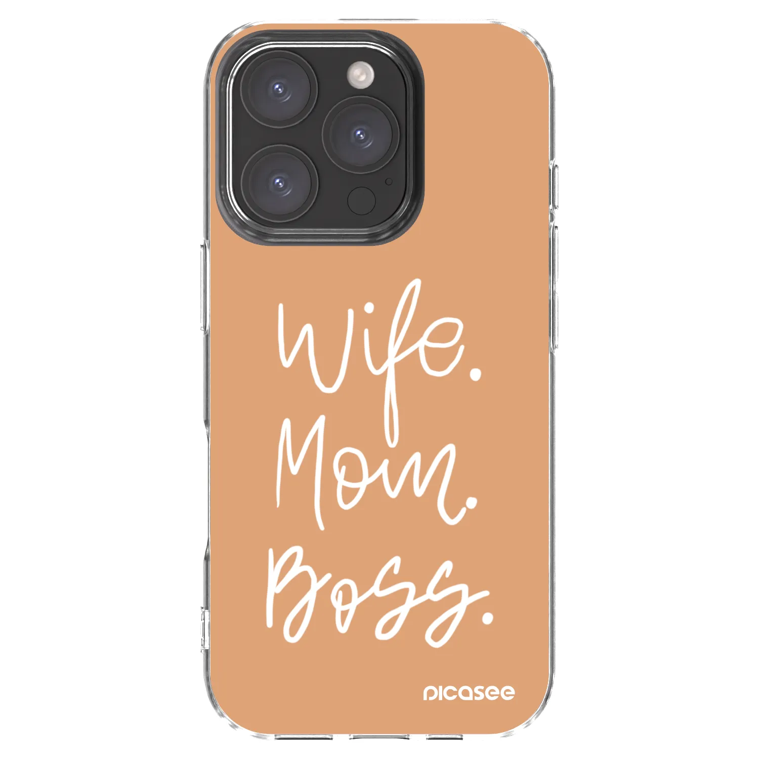 Picasee silikonowe przeźroczyste etui na Apple iPhone 16 Pro - Boss Mama