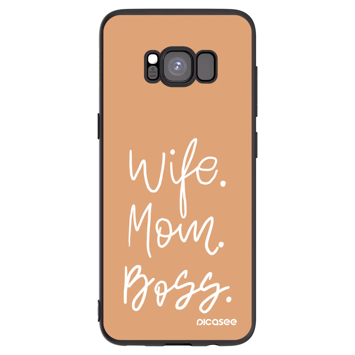 Picasee silikonowe czarne etui na Samsung Galaxy S8 G950F - Boss Mama