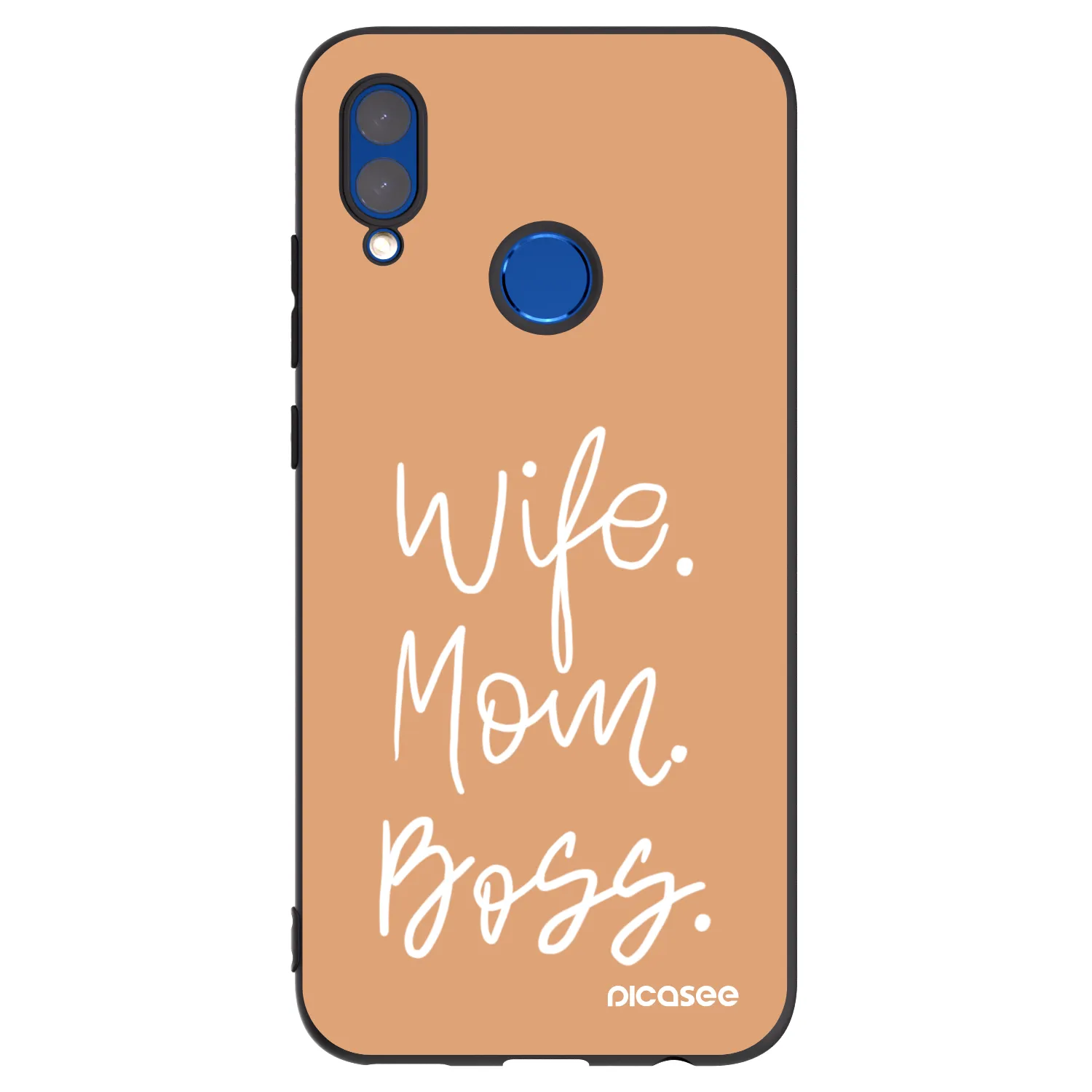 Picasee silikonowe czarne etui na Honor 10 Lite - Boss Mama