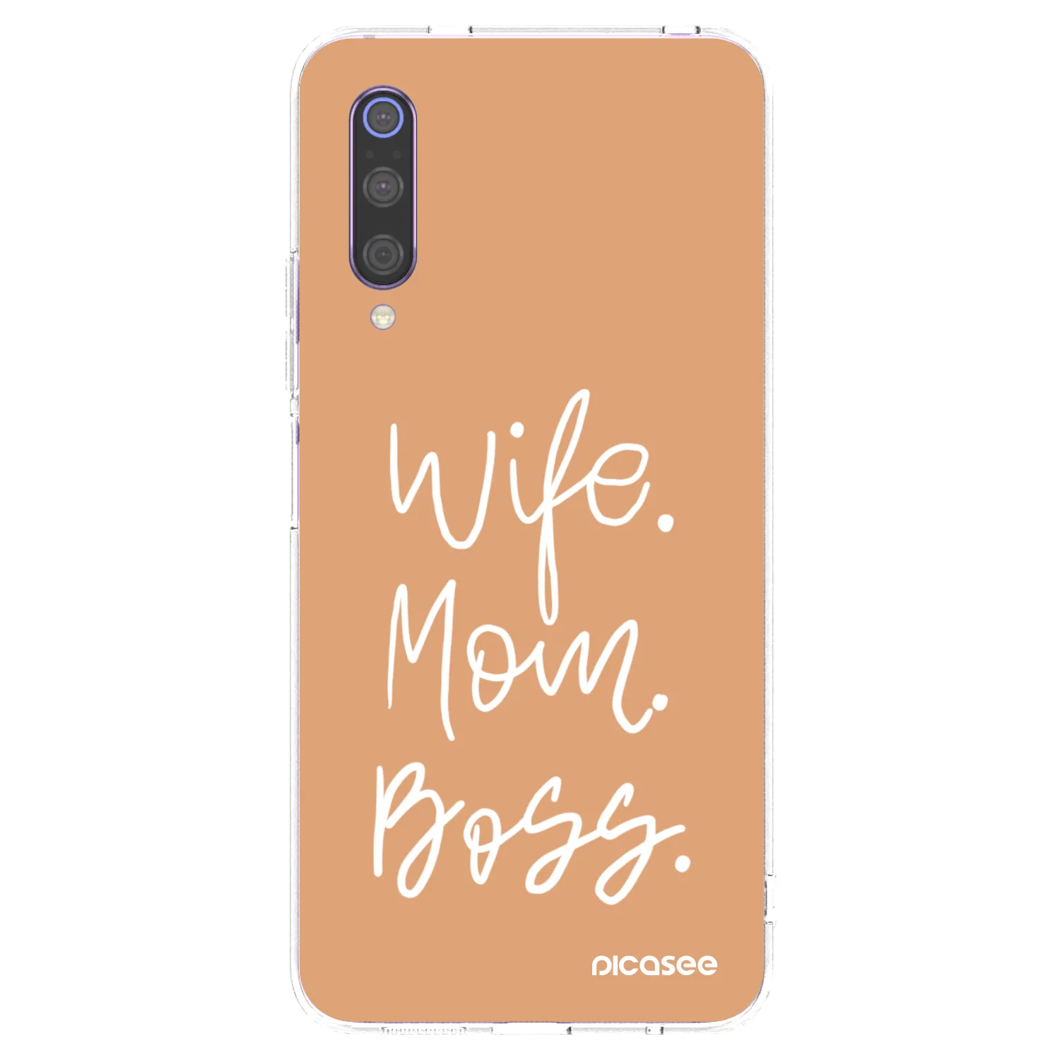 Picasee silikonowe przeźroczyste etui na Xiaomi Mi 9 - Boss Mama
