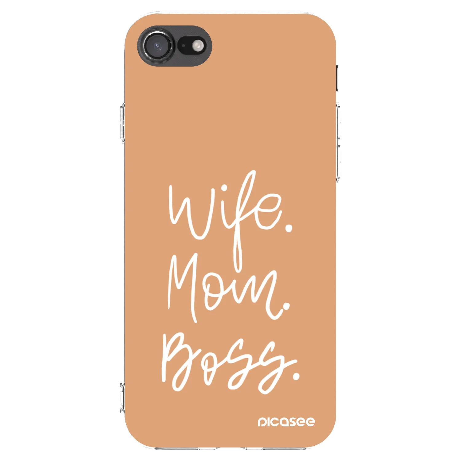 Picasee silikonowe przeźroczyste etui na Apple iPhone 7 - Boss Mama