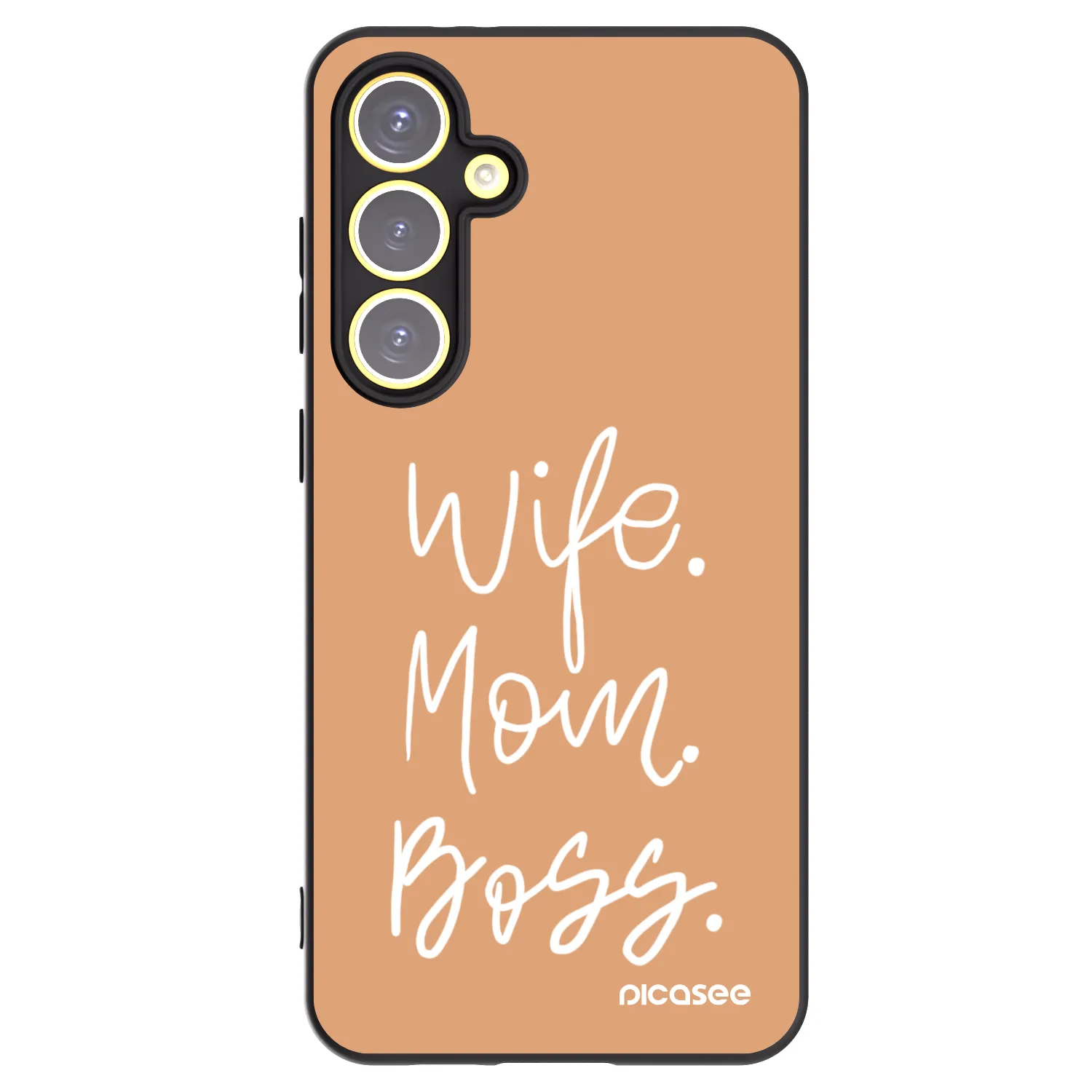 Picasee silikonowe czarne etui na Samsung Galaxy S24 FE S721B - Boss Mama