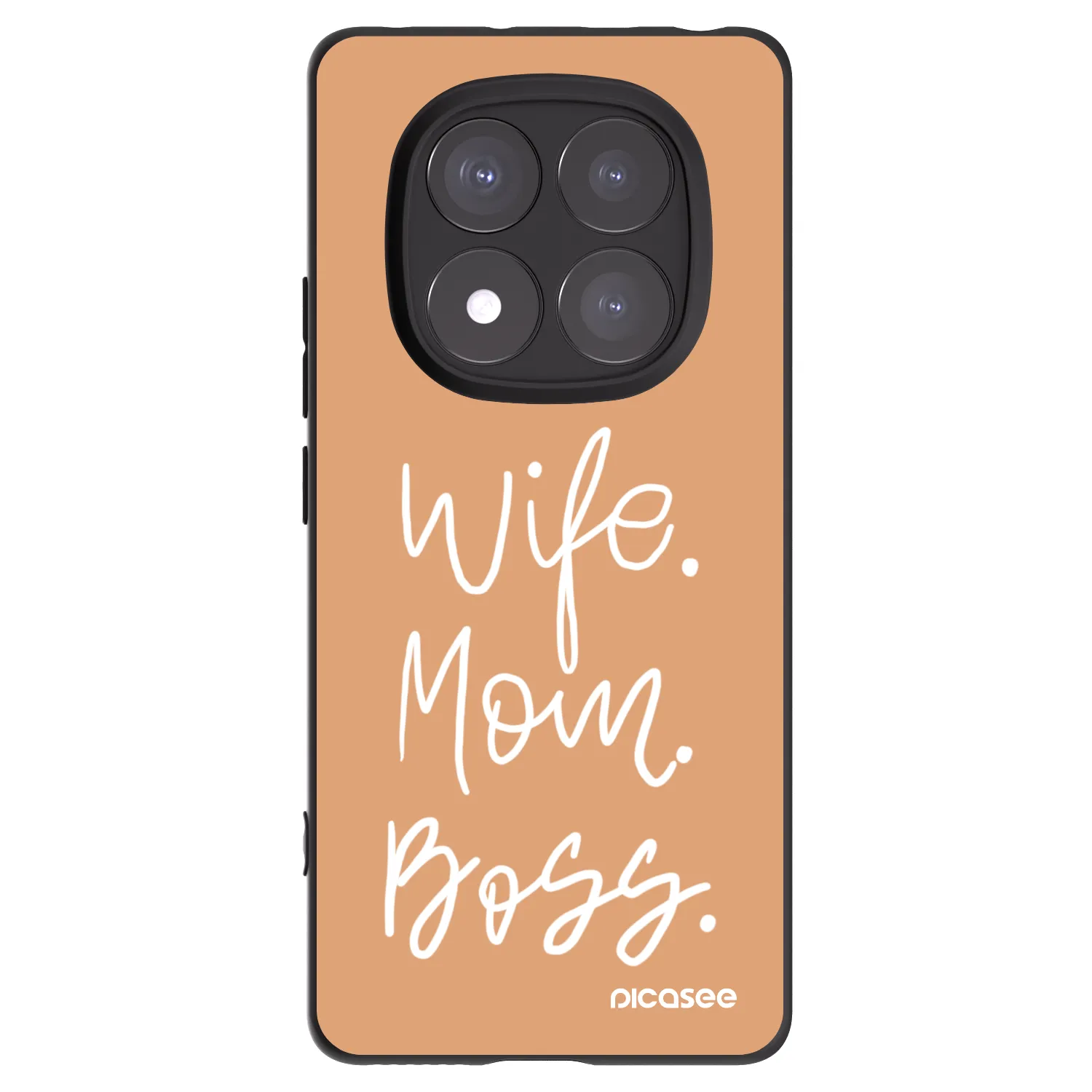 Picasee silikonowe czarne etui na Xiaomi Redmi Note 14 Pro 5G - Boss Mama