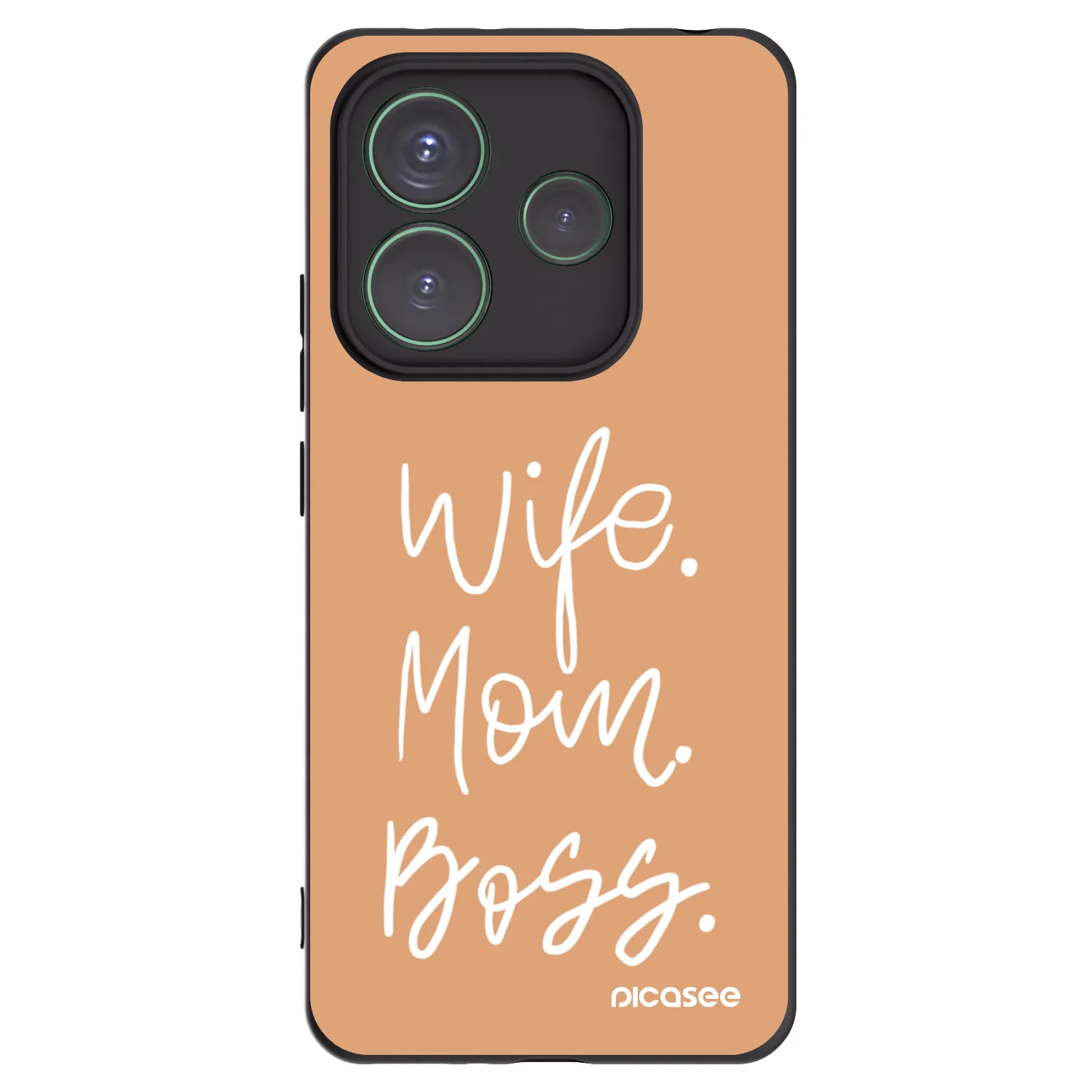 Picasee silikonowe czarne etui na Xiaomi Redmi Note 14 5G - Boss Mama