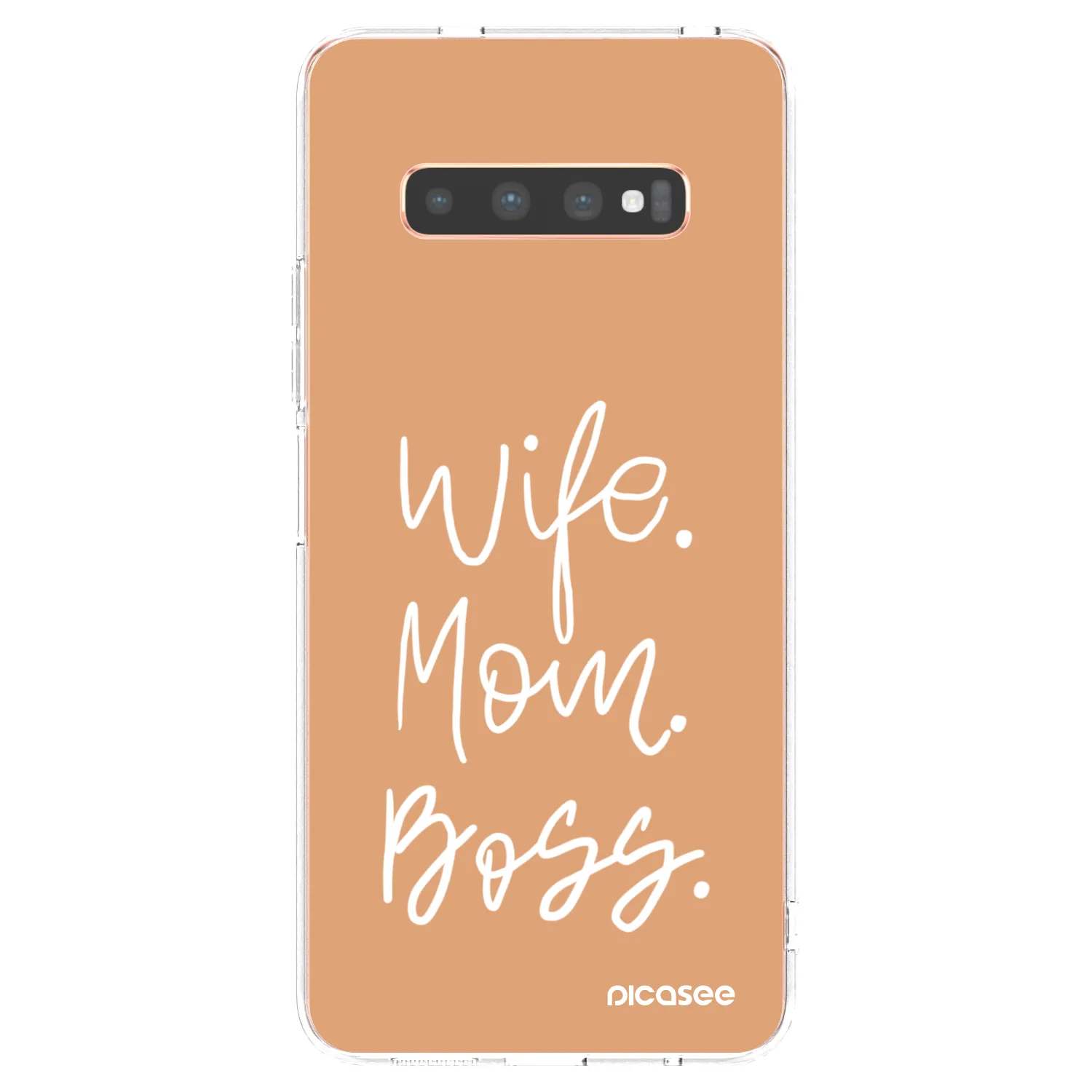 Picasee silikonowe przeźroczyste etui na Samsung Galaxy S10 Plus G975 - Boss Mama