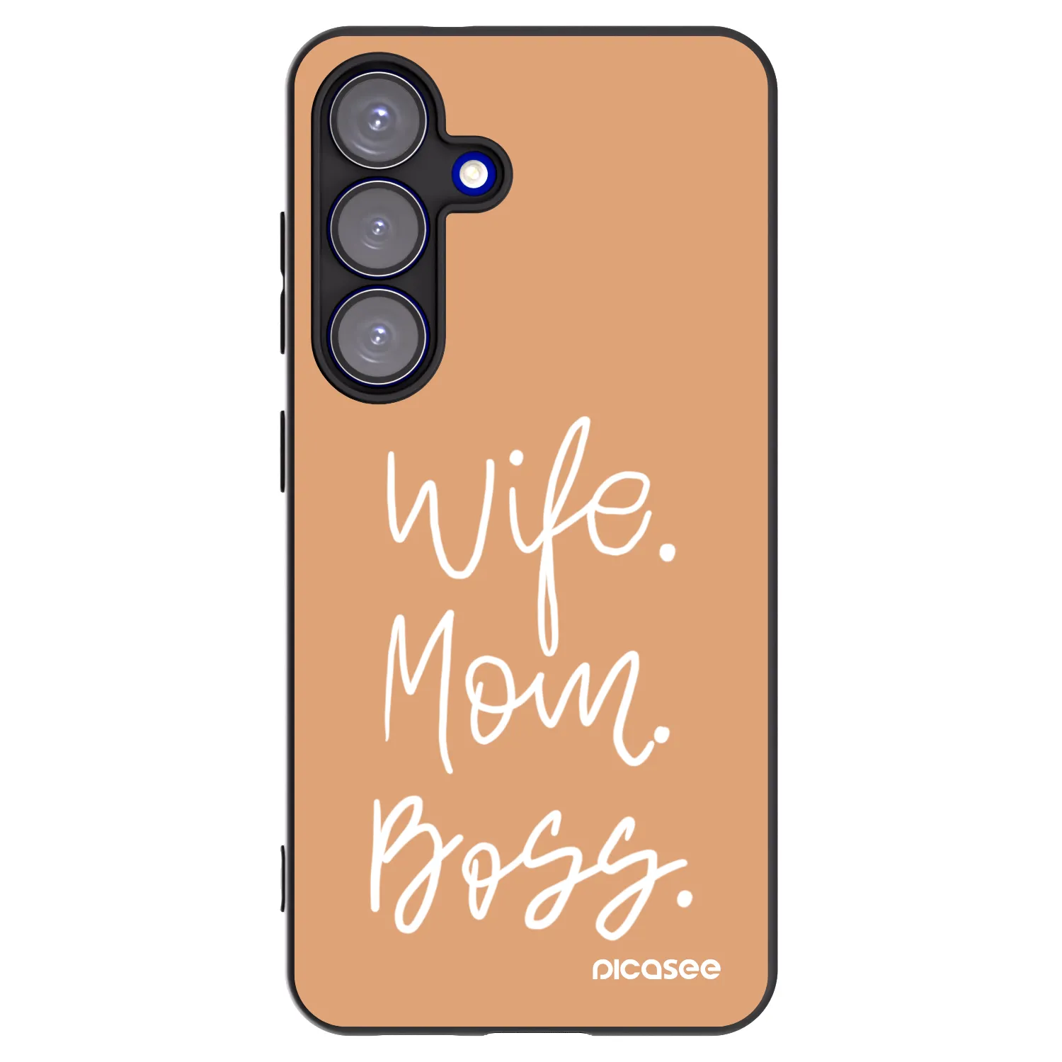 Picasee silikonowe czarne etui na Samsung Galaxy S25 5G - Boss Mama