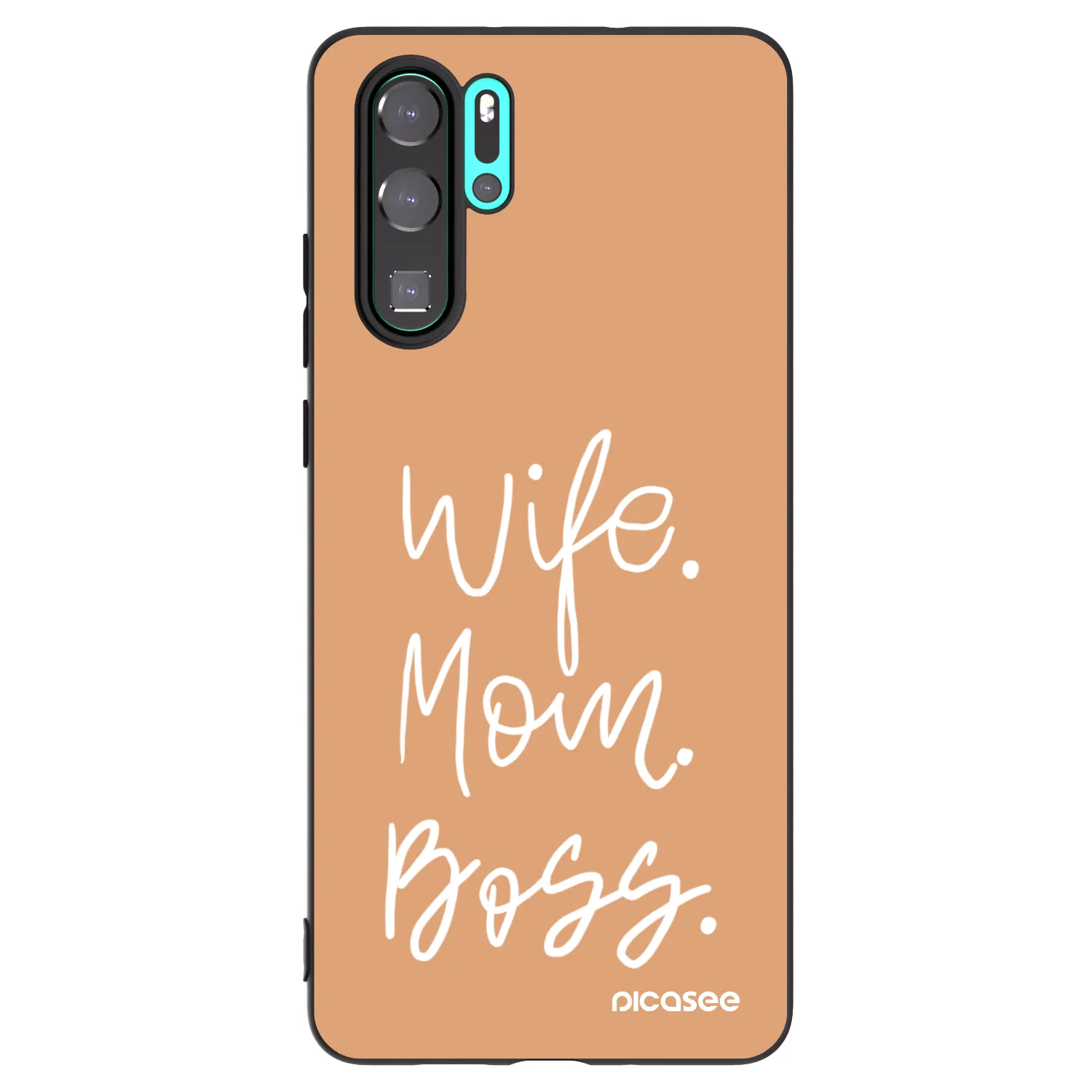 Picasee silikonowe czarne etui na Huawei P30 Pro - Boss Mama