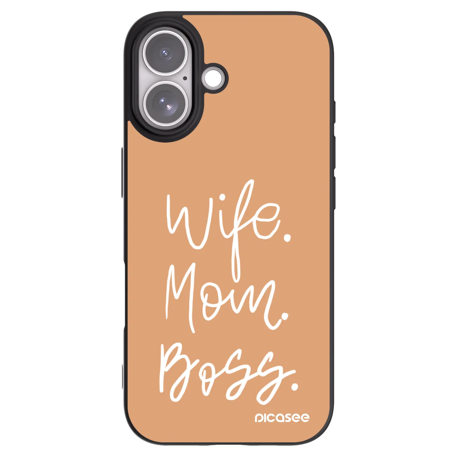 Picasee silikonowe czarne etui na Apple iPhone 17 - Boss Mama