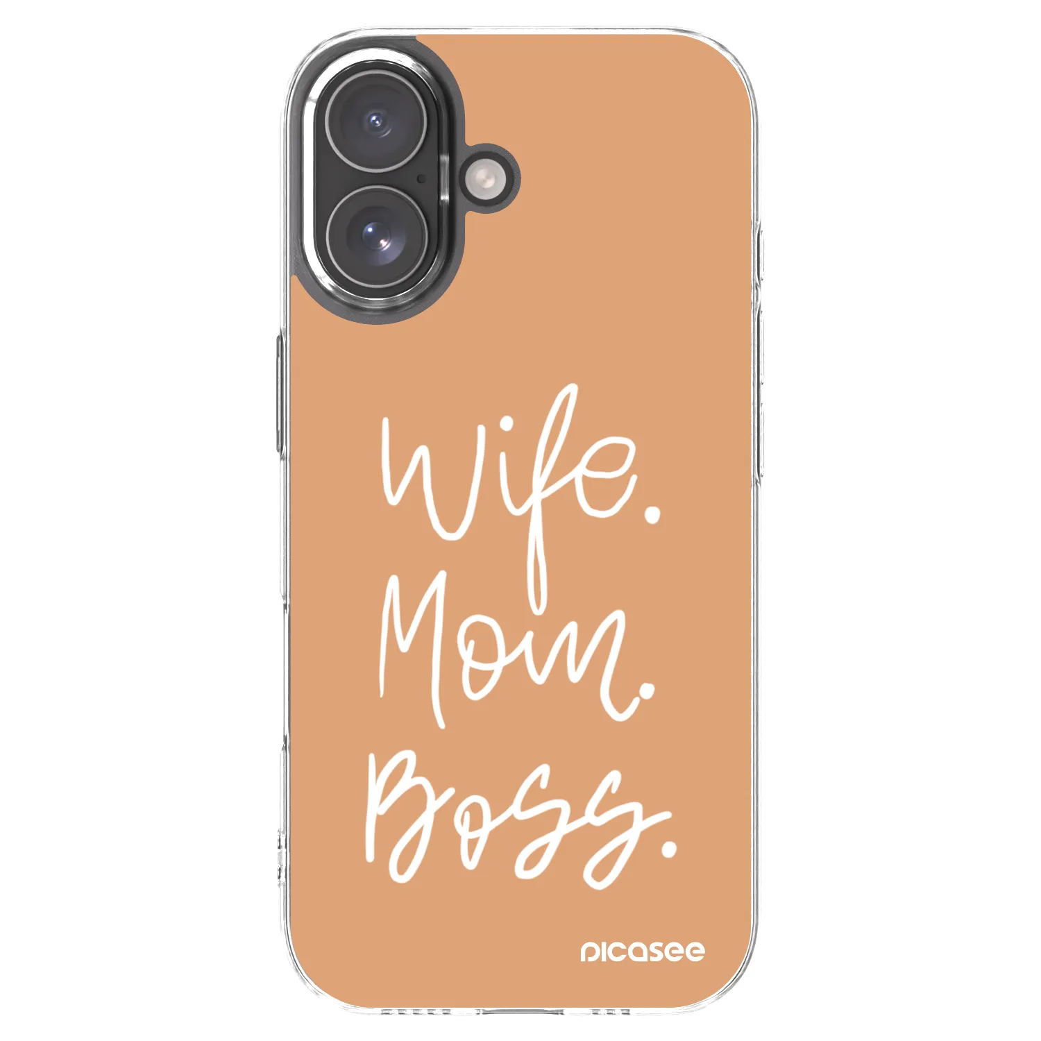 Picasee silikonowe przeźroczyste etui na Apple iPhone 17 - Boss Mama