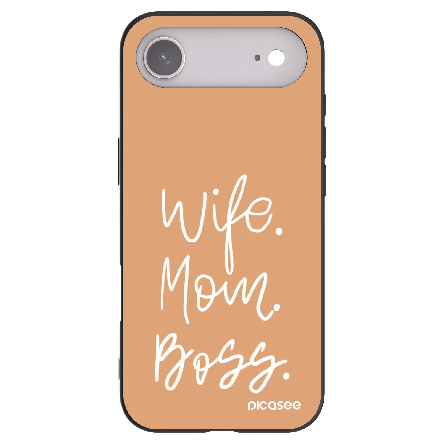 Picasee silikonowe czarne etui na Apple iPhone Air - Boss Mama