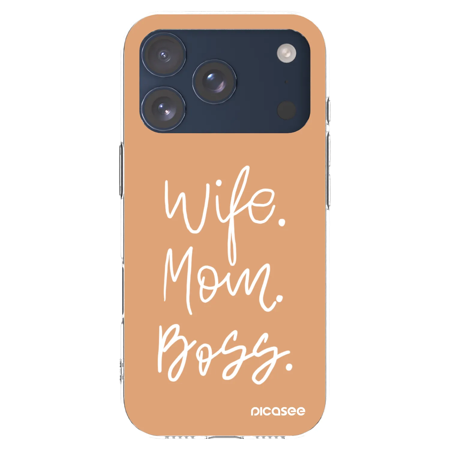 Picasee silikonowe przeźroczyste etui na Apple iPhone 17 Pro - Boss Mama