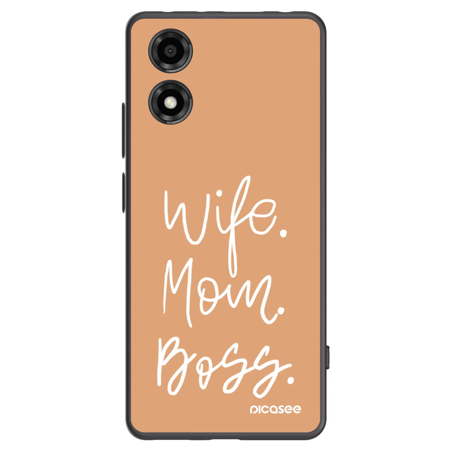 Picasee silikonowe czarne etui na Motorola Moto E14 - Boss Mama