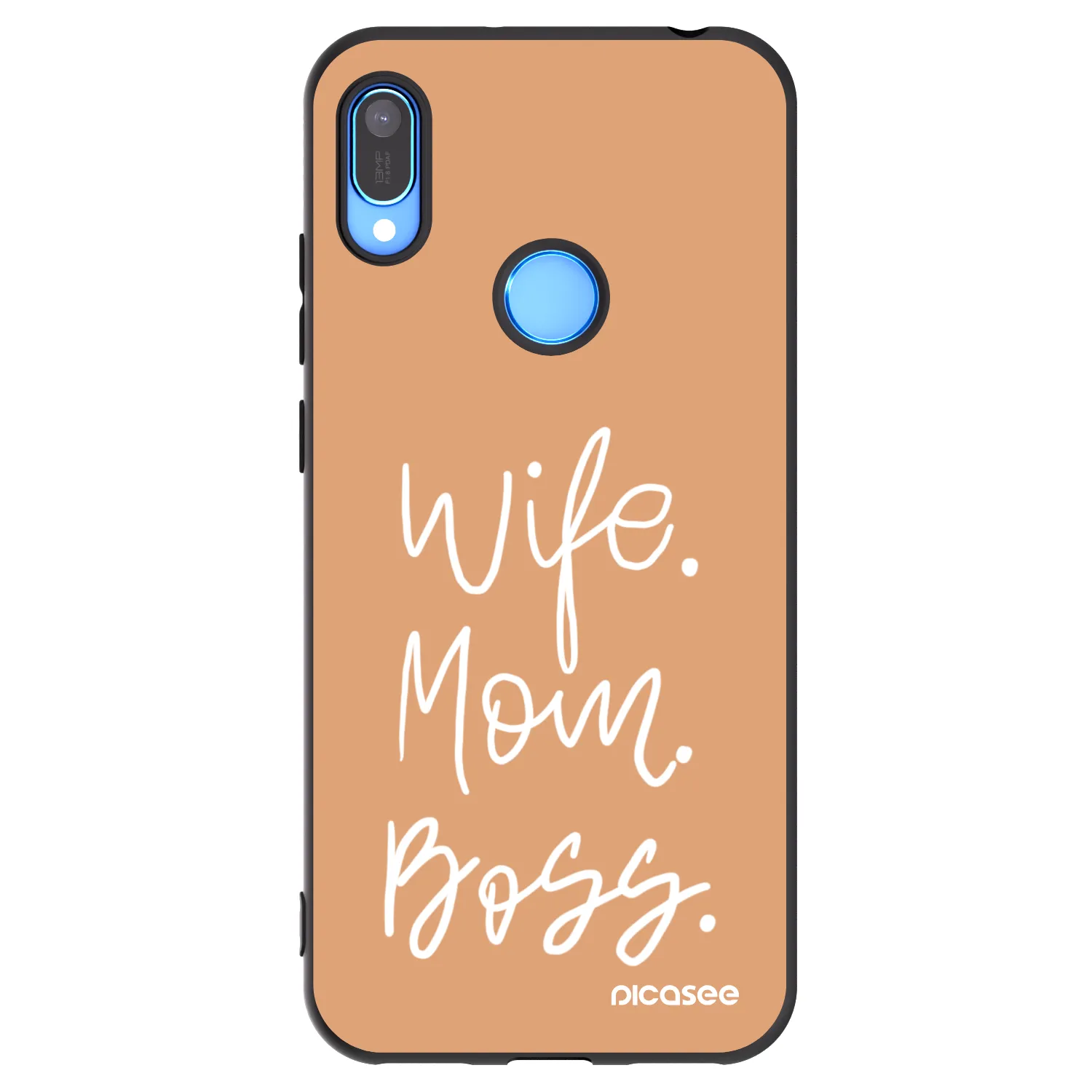 Picasee silikonowe czarne etui na Huawei Y6 2019 - Boss Mama